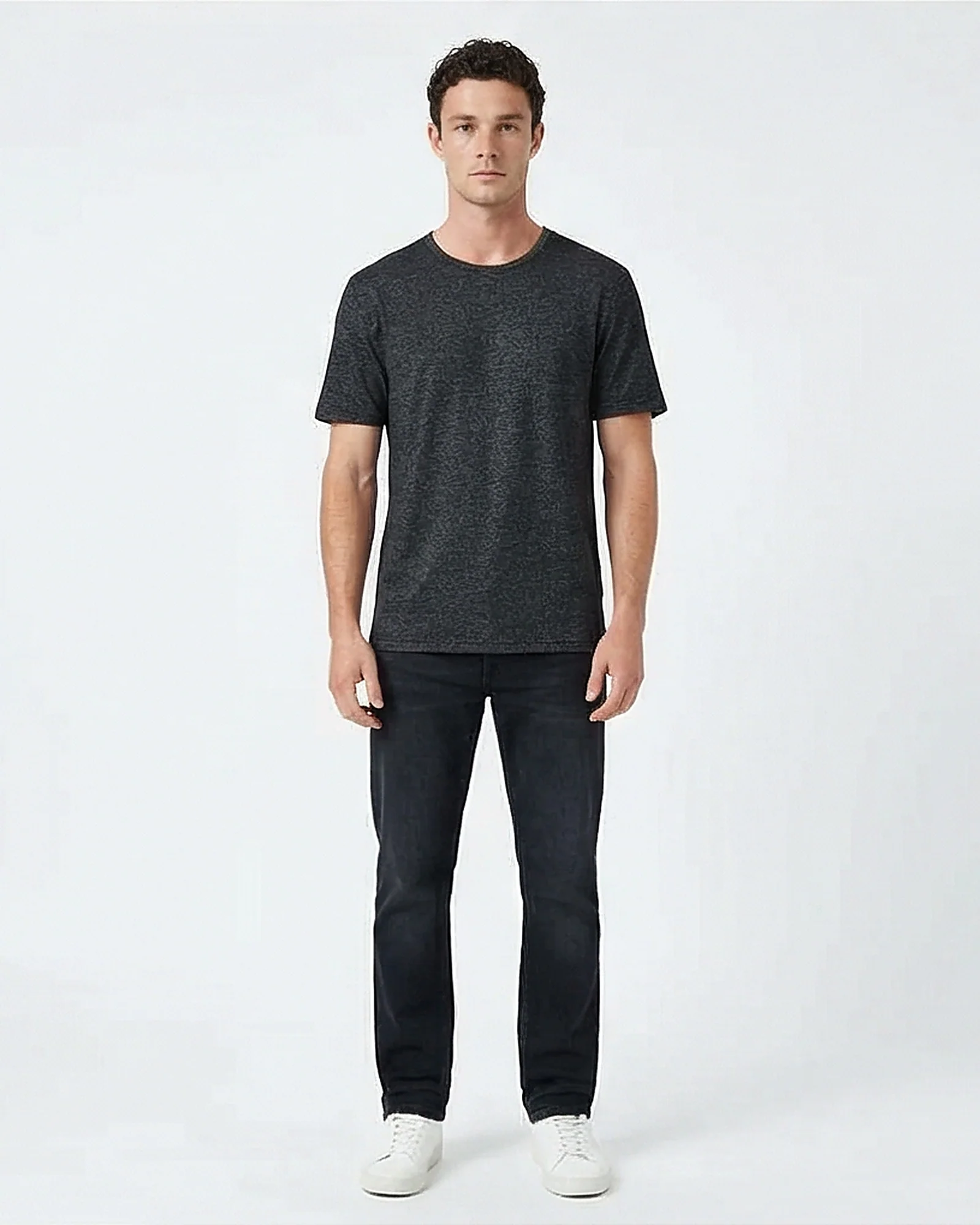 Charcoal Heather Textured Knit Tee - R216799 - Image 3
