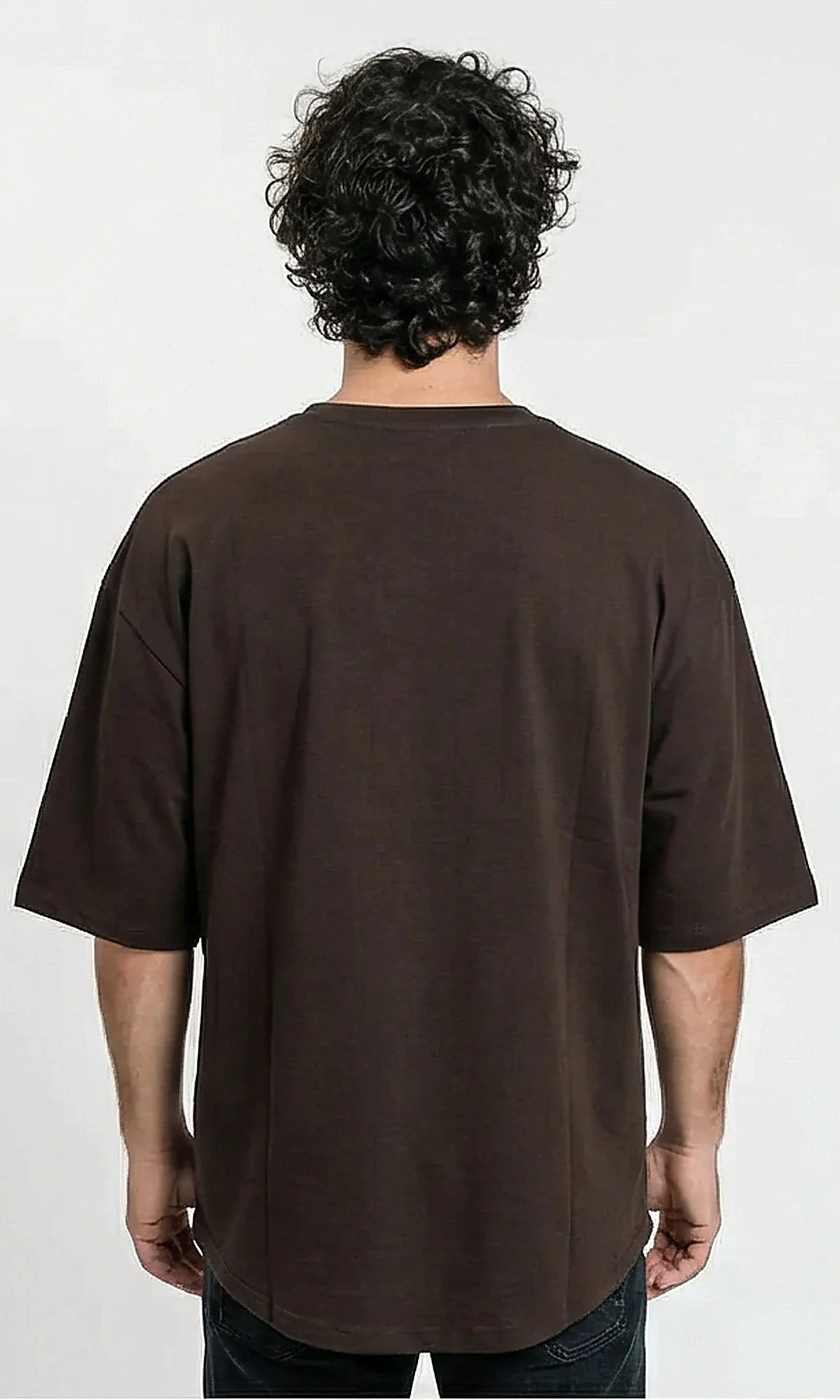 Chocolate Brown Oversized Boxy Essential Tee - R216123 - Image 2