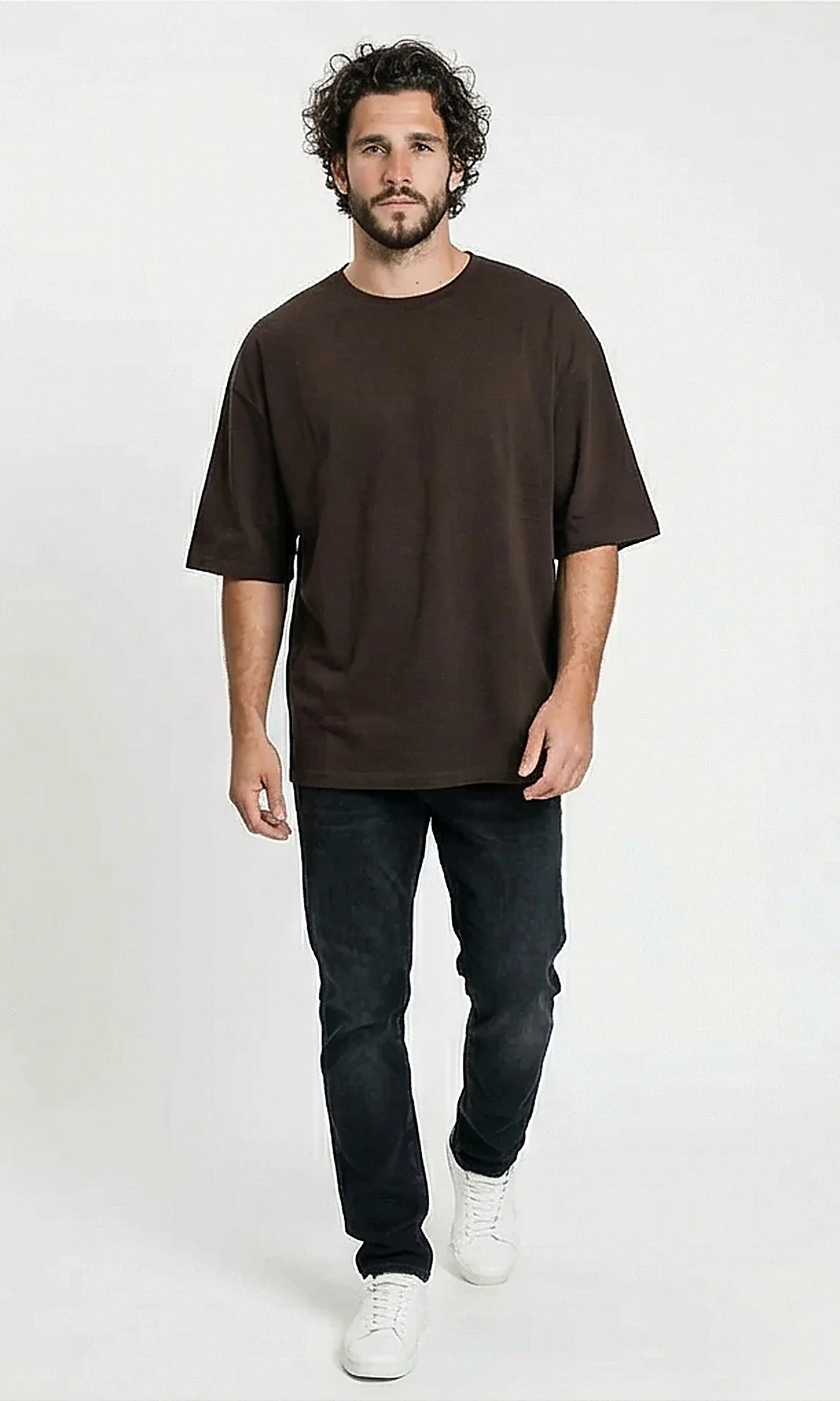 Chocolate Brown Oversized Boxy Essential Tee - R216123 - Image 4