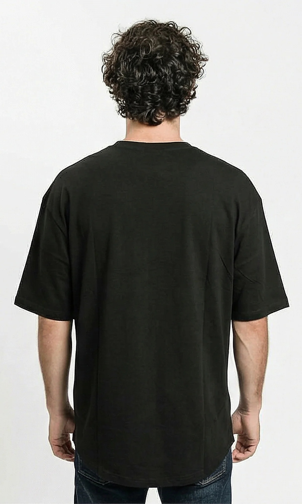 Black Oversized Relaxed Fit Crew Neck Tee - R216109 - Image 2