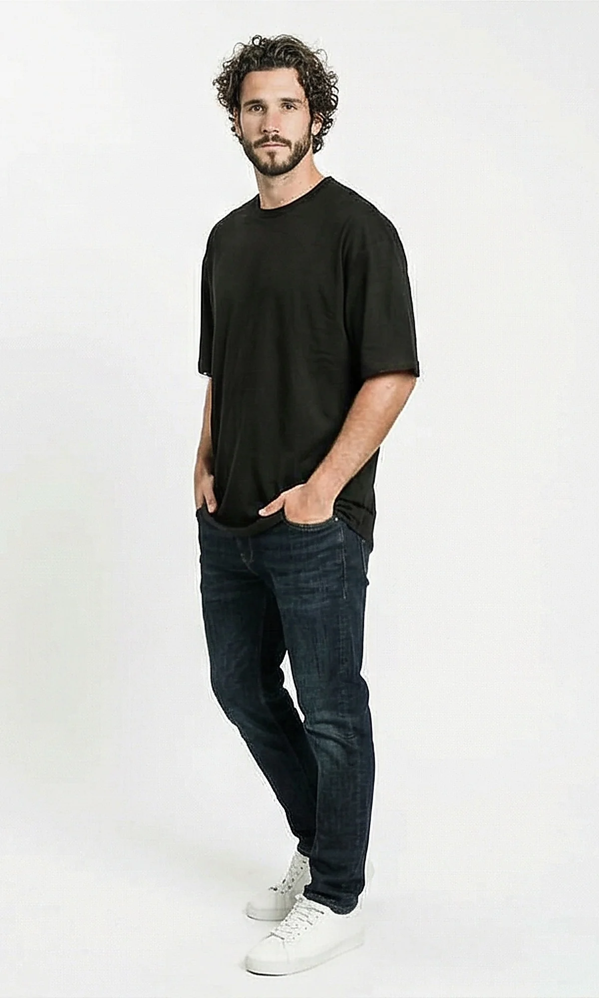 Black Oversized Relaxed Fit Crew Neck Tee - R216109 - Image 5
