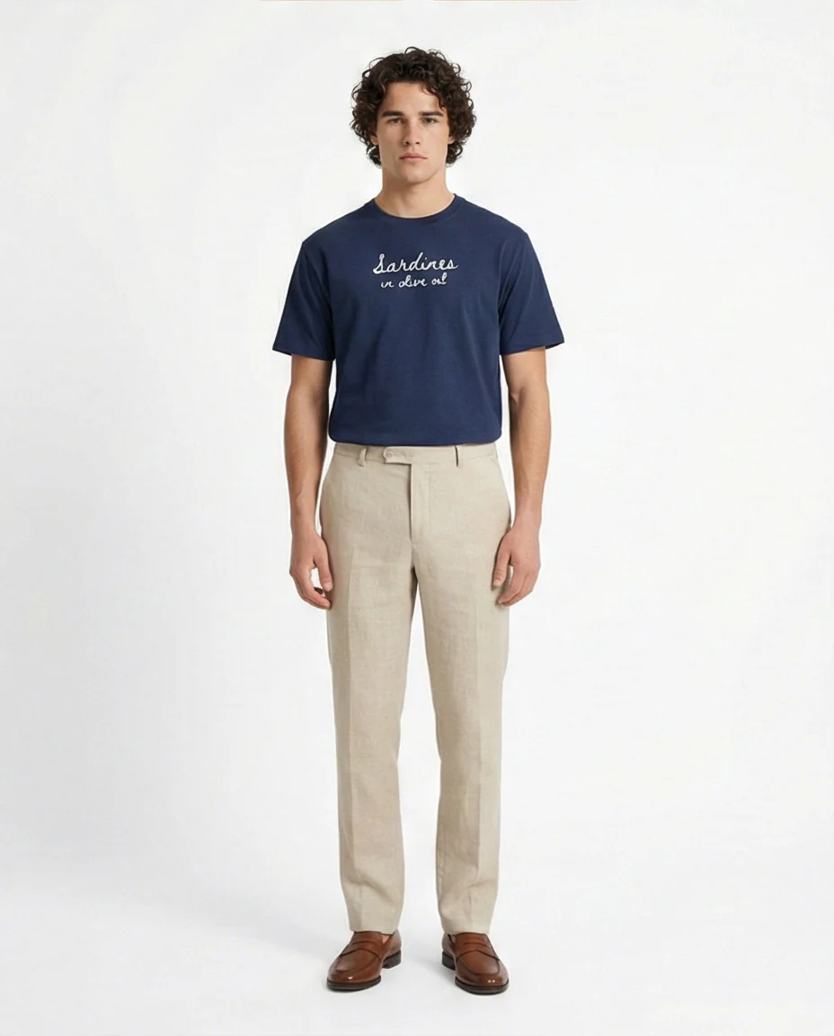 Navy Blue Mediterranean Sardines Graphic Tee - R216401 - Image 3