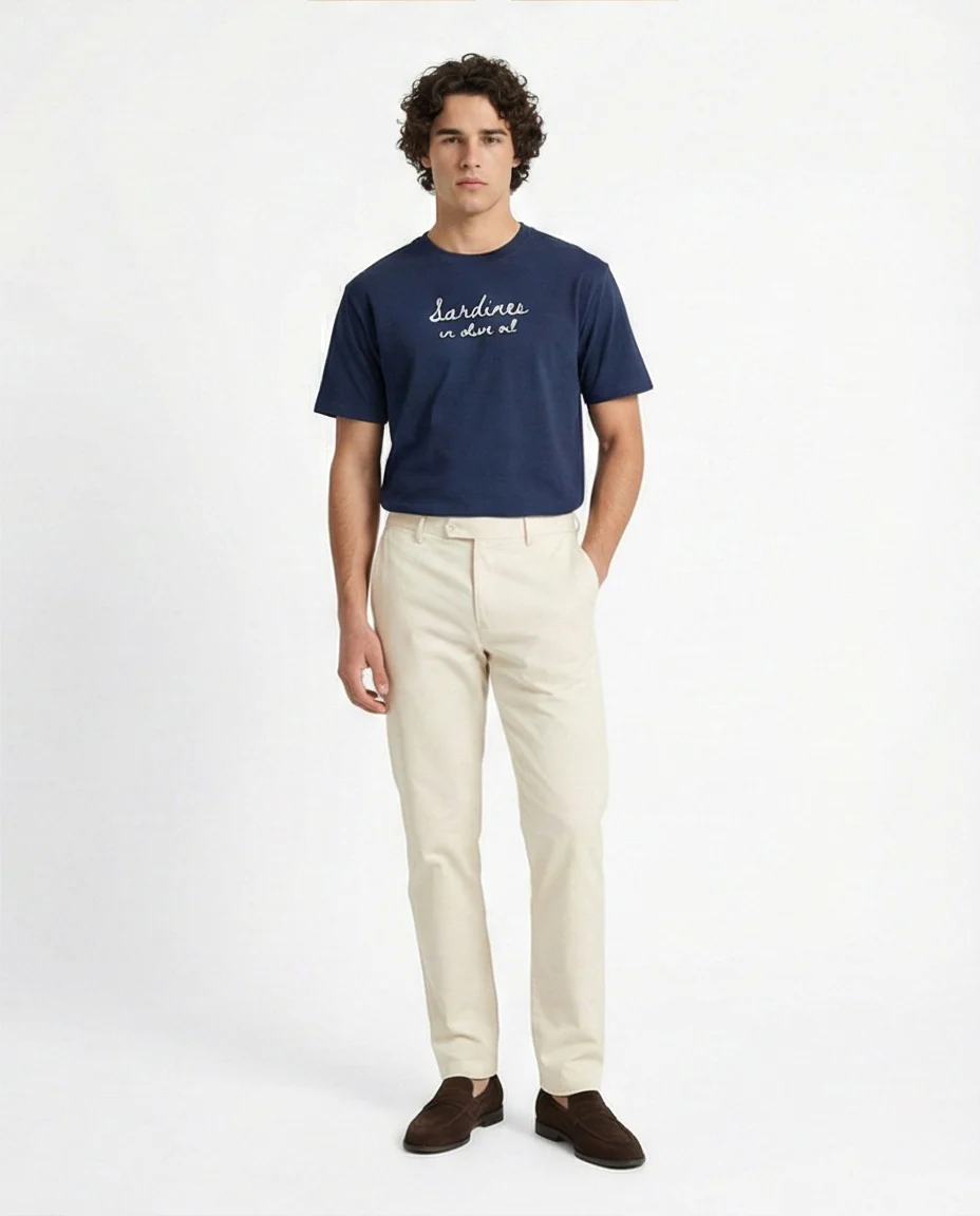 Navy Blue Mediterranean Sardines Graphic Tee - R216401 - Image 4