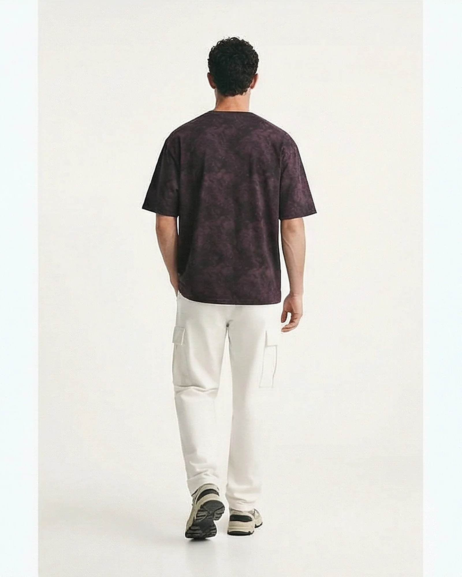 Washed Purple 'ARMY' Graphic Oversized T-Shirt - R216848 - Image 4