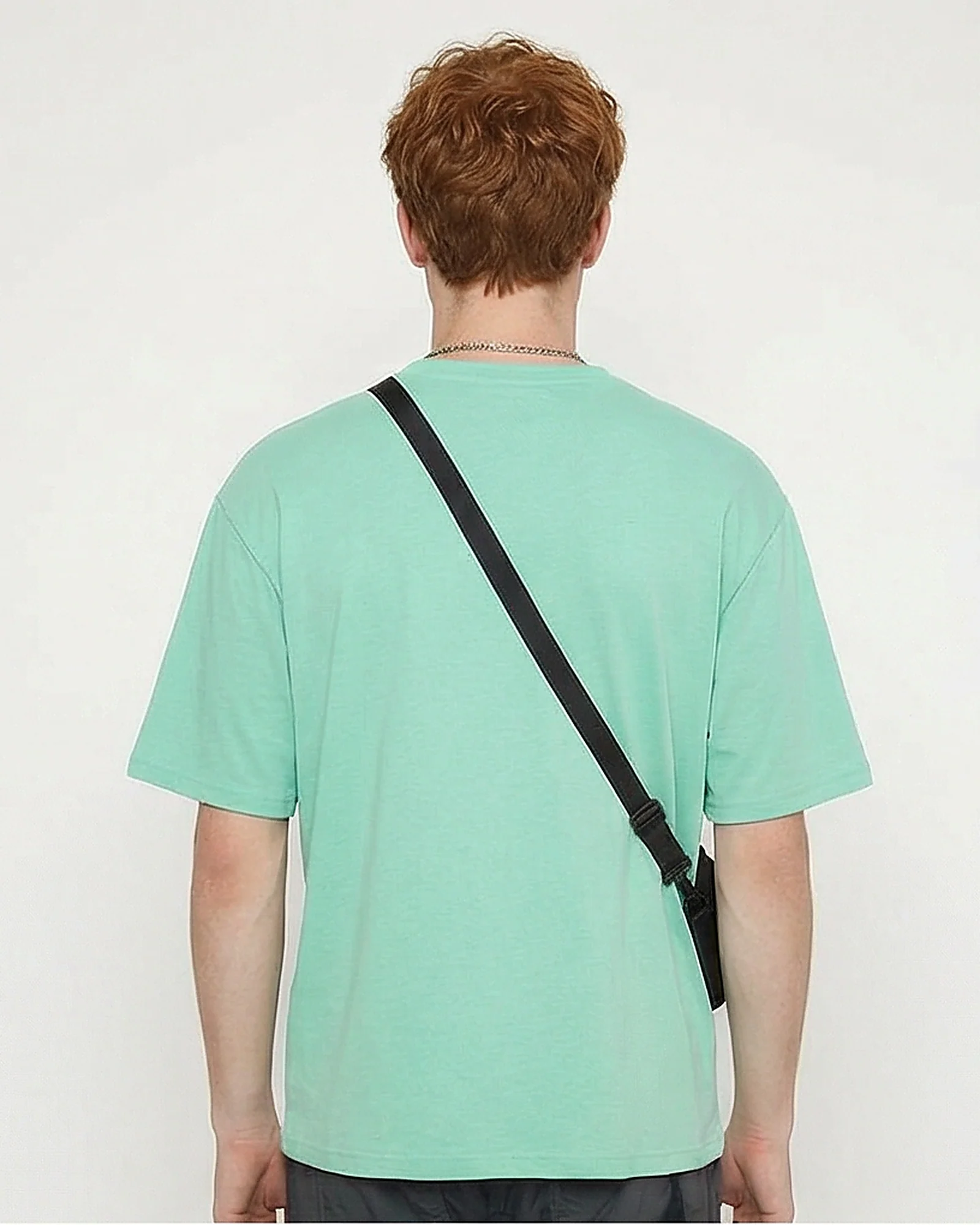Menthe Green Relaxed Fit Crew Neck Tee - R216566 - Image 2