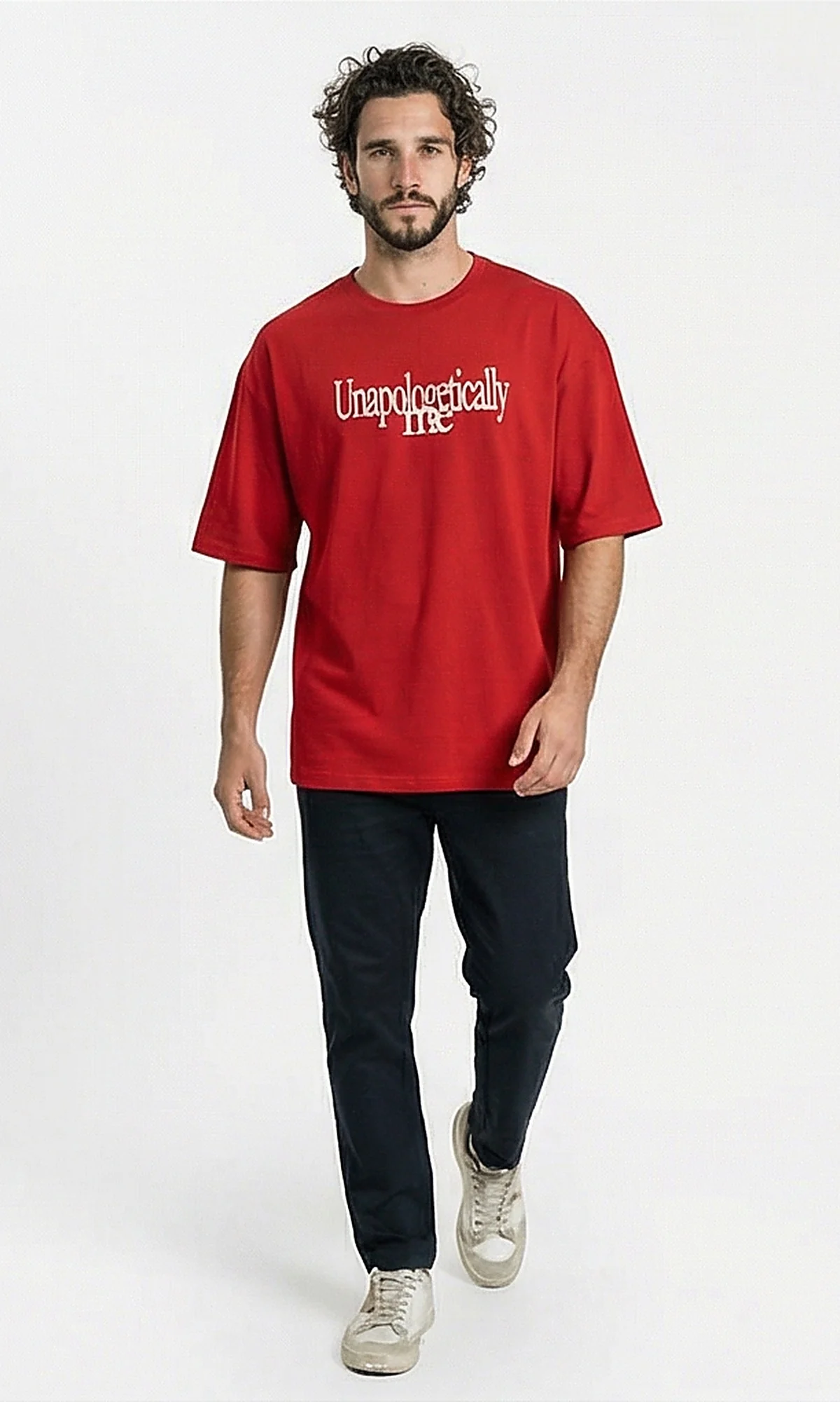 Red Unapologetically Me Graphic Oversized Tee - R216293 - Image 4