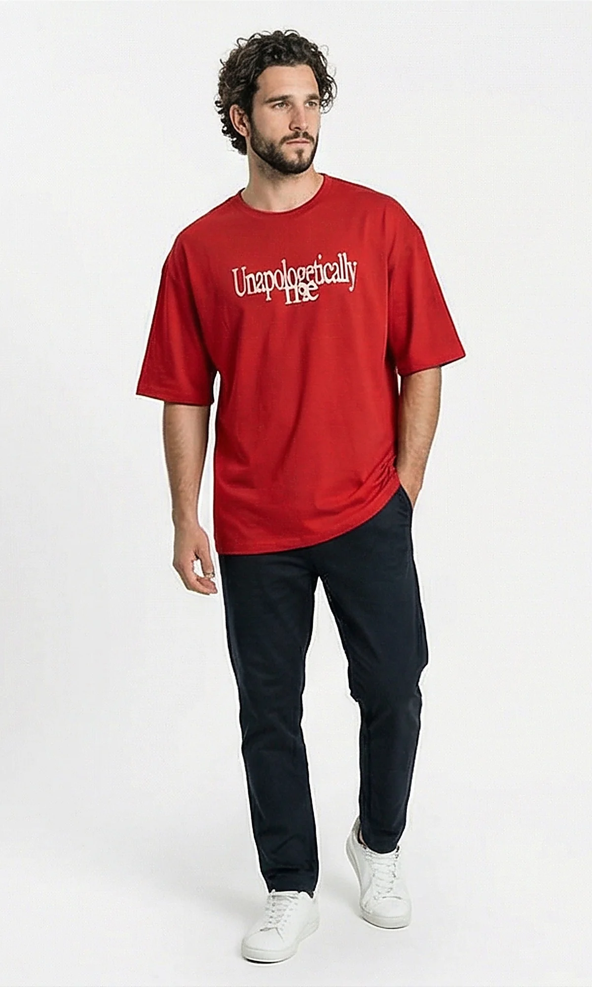Red Unapologetically Me Graphic Oversized Tee - R216293 - Image 5