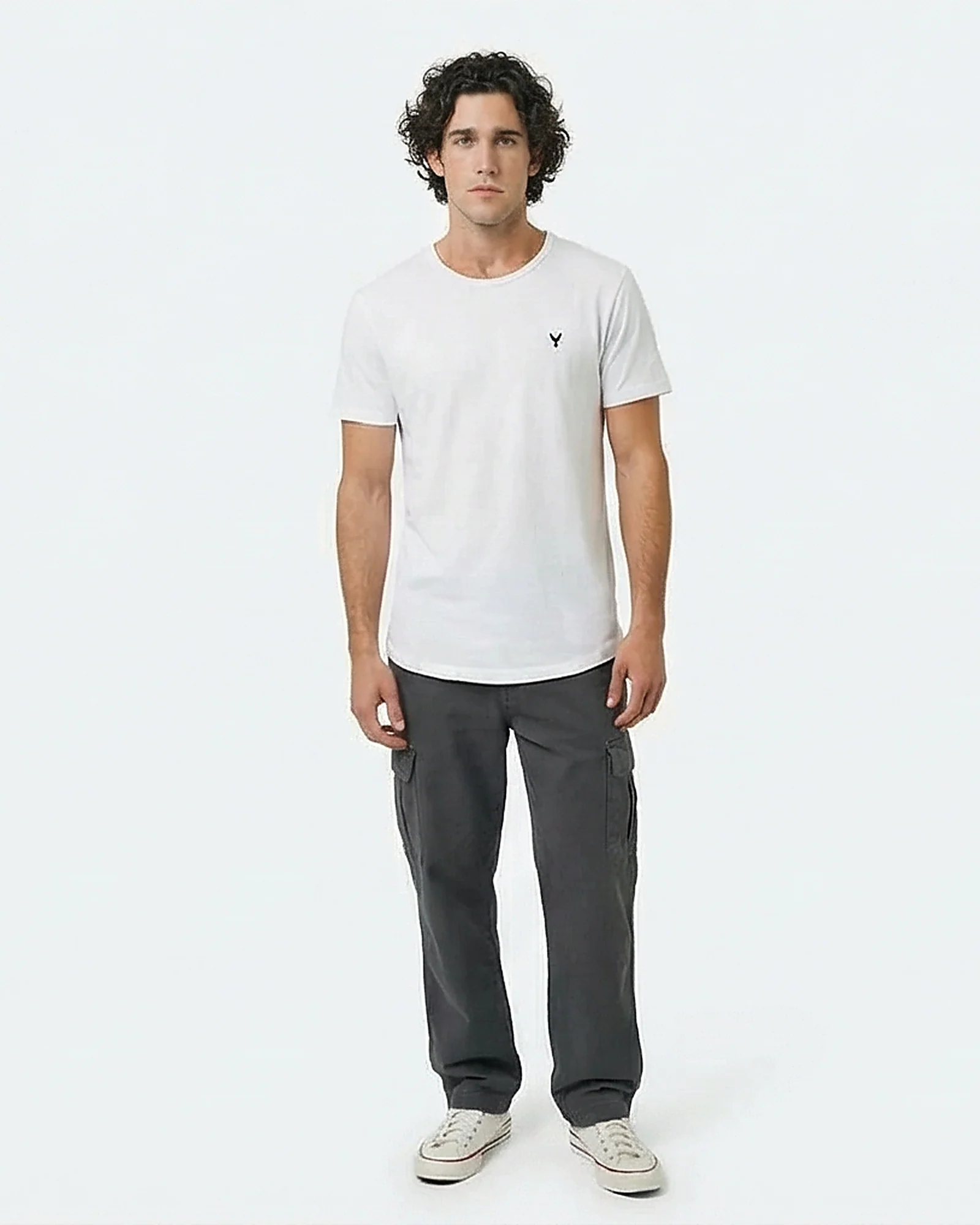 Optic White Signature Curved Hem Crew Tee - R216125 - Image 3