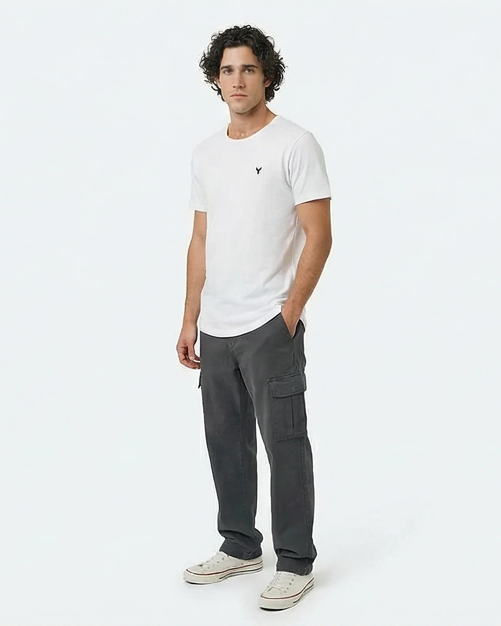 Optic White Signature Curved Hem Crew Tee - R216125 - Image 4