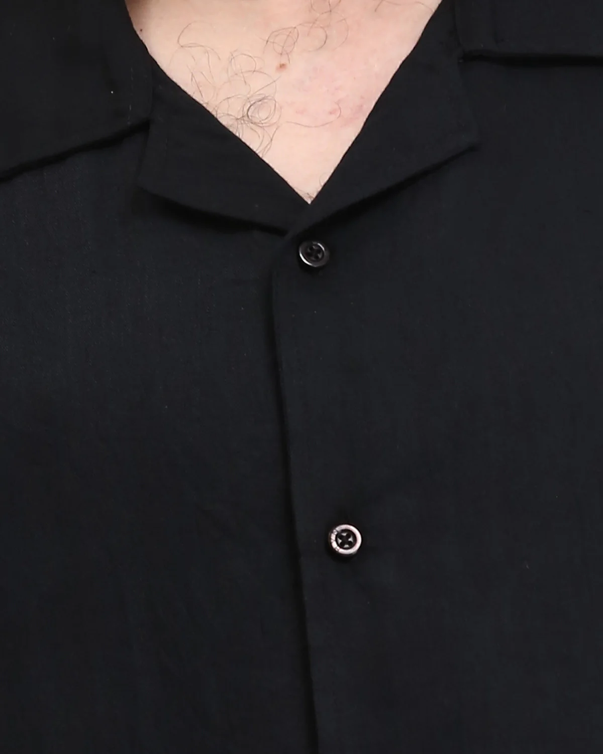 RAVIN | Men's Textured Cuban Collar Short Sleeve Shirt - Black - R209812 - Image 4