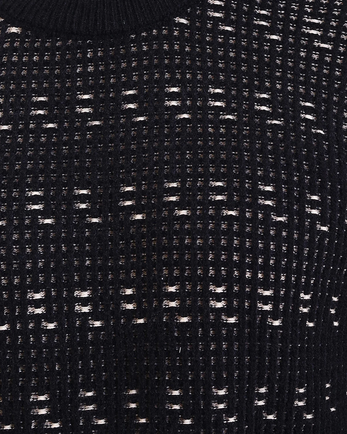 Ravin Men’s Textured Knit Crew-Neck Sweater – Black & White Fleck - R214493 - Image 4