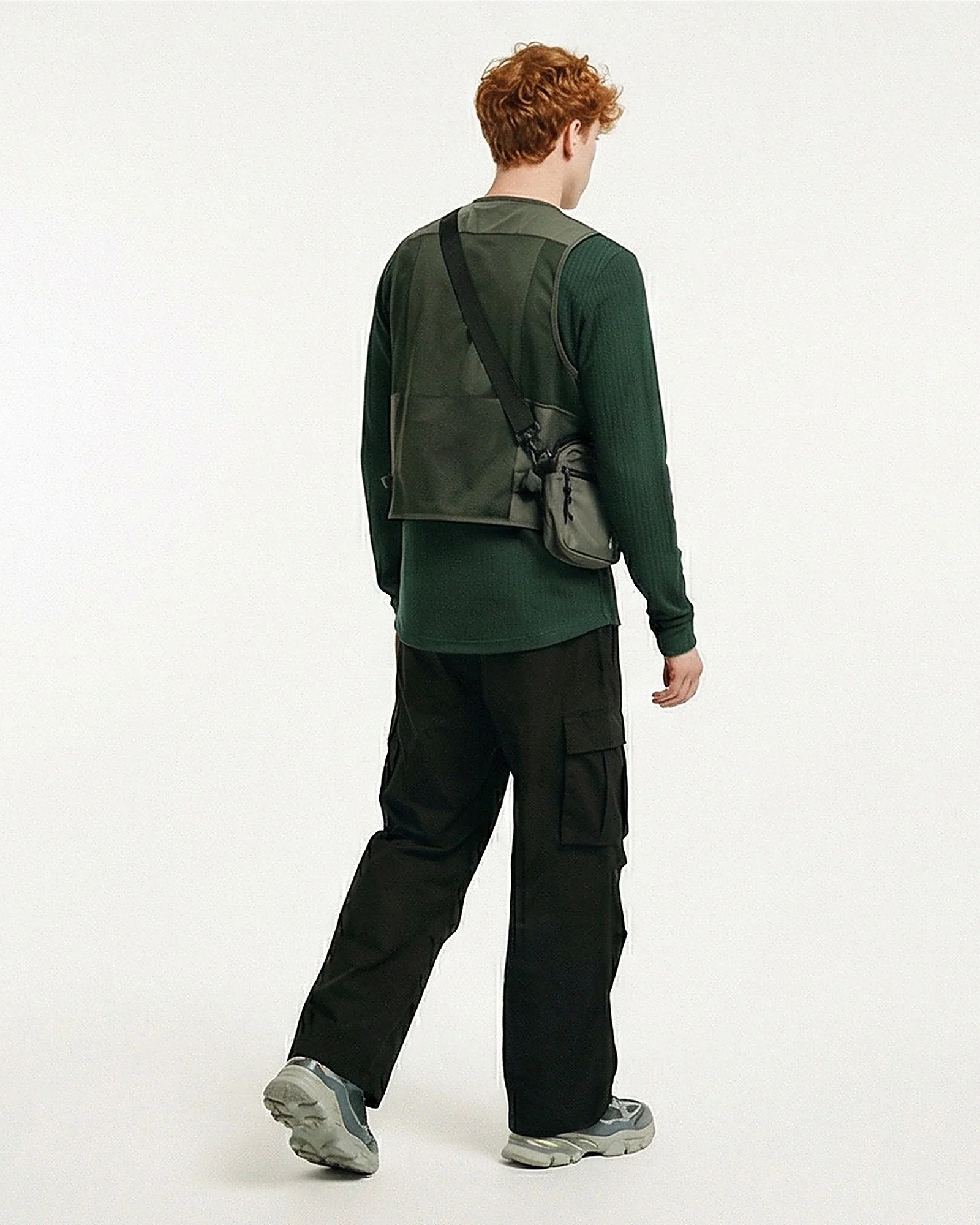 Textured Forest Green Long Sleeve Tee - Image 3