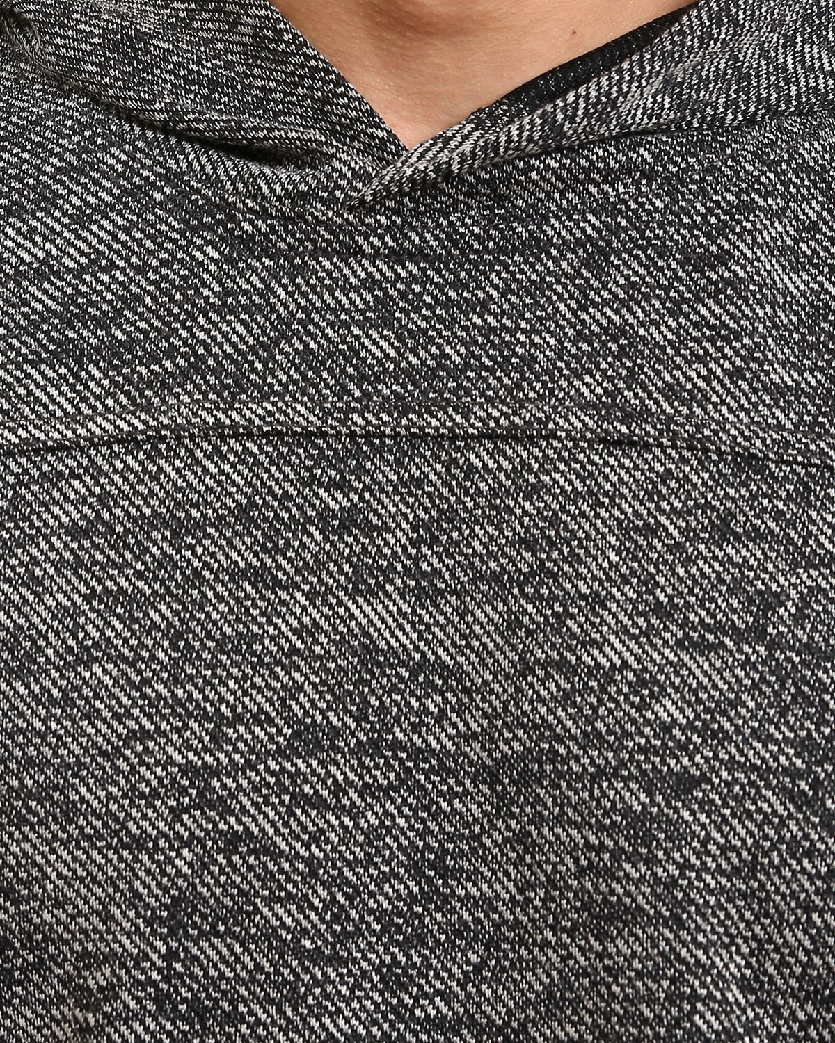 Ravin Men’s Textured Marled Knit Hoodie – Charcoal/Salt & Pepper - Heather Black - R214805 - Image 4