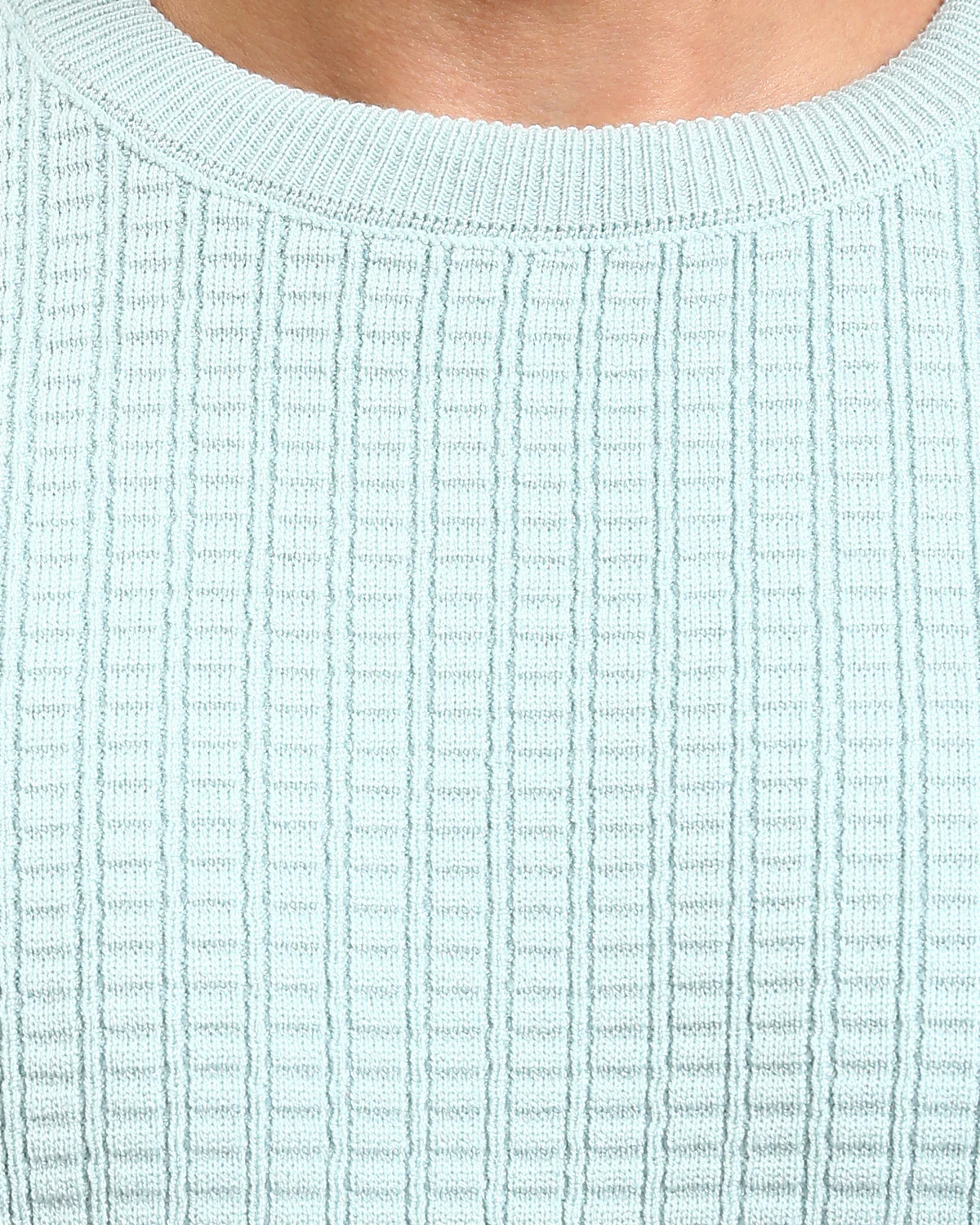 Ravin Men’s Textured Waffle-Knit Crew Neck Sweater - Aqua - R214480 - Image 4