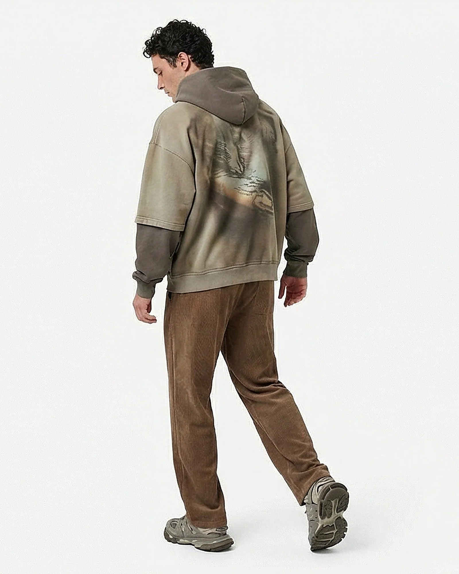 Earth Brown Relaxed Fit Corduroy Trousers - R216923 - Image 4