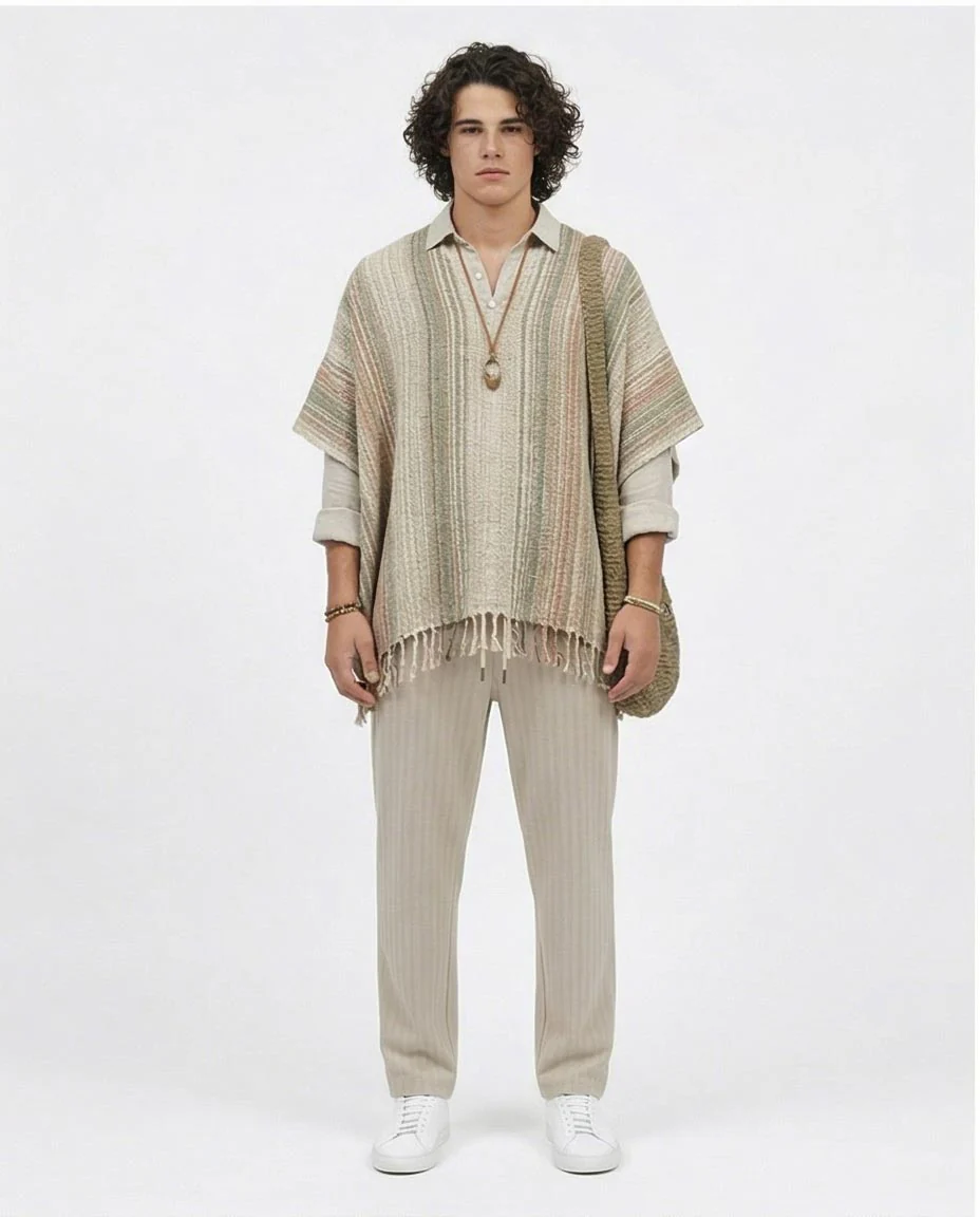 Ravin Men’s Pique Stripe Corduroy Pants - Textured Casual Drawstring Trousers in Beige - R216862 - Image 3