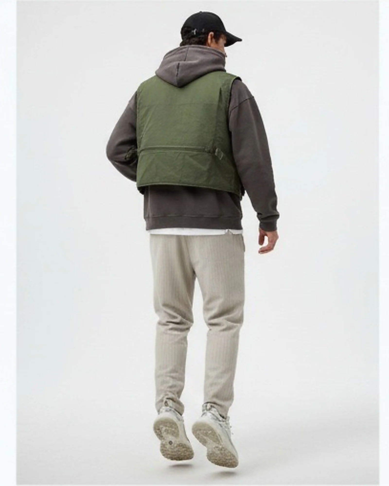 Ravin Men’s Pique Stripe Corduroy Pants - Textured Casual Drawstring Trousers in Beige - R216862 - Image 5