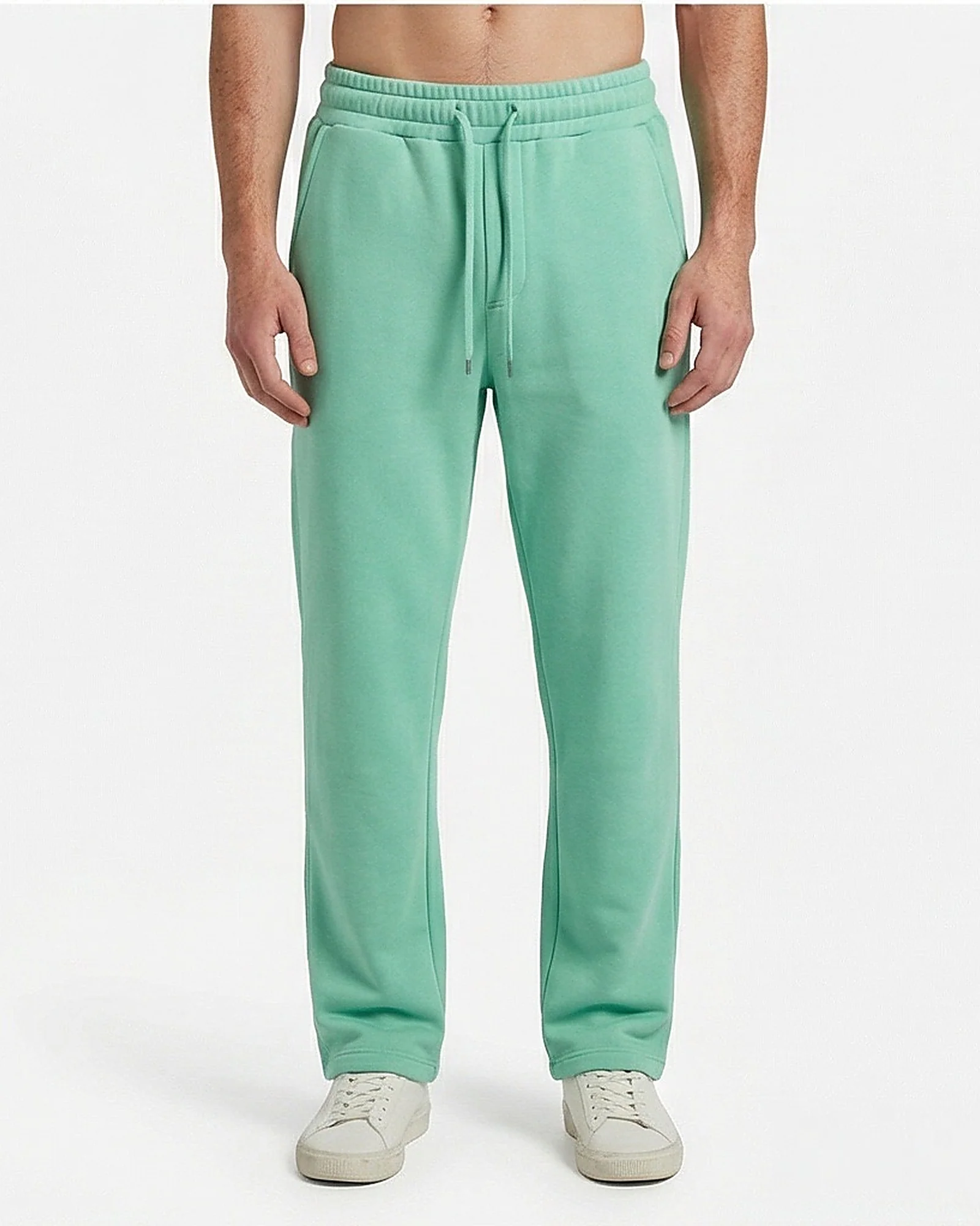 Mint Green Relaxed Fit Fleece Sweatpants - R217286 - Image 3