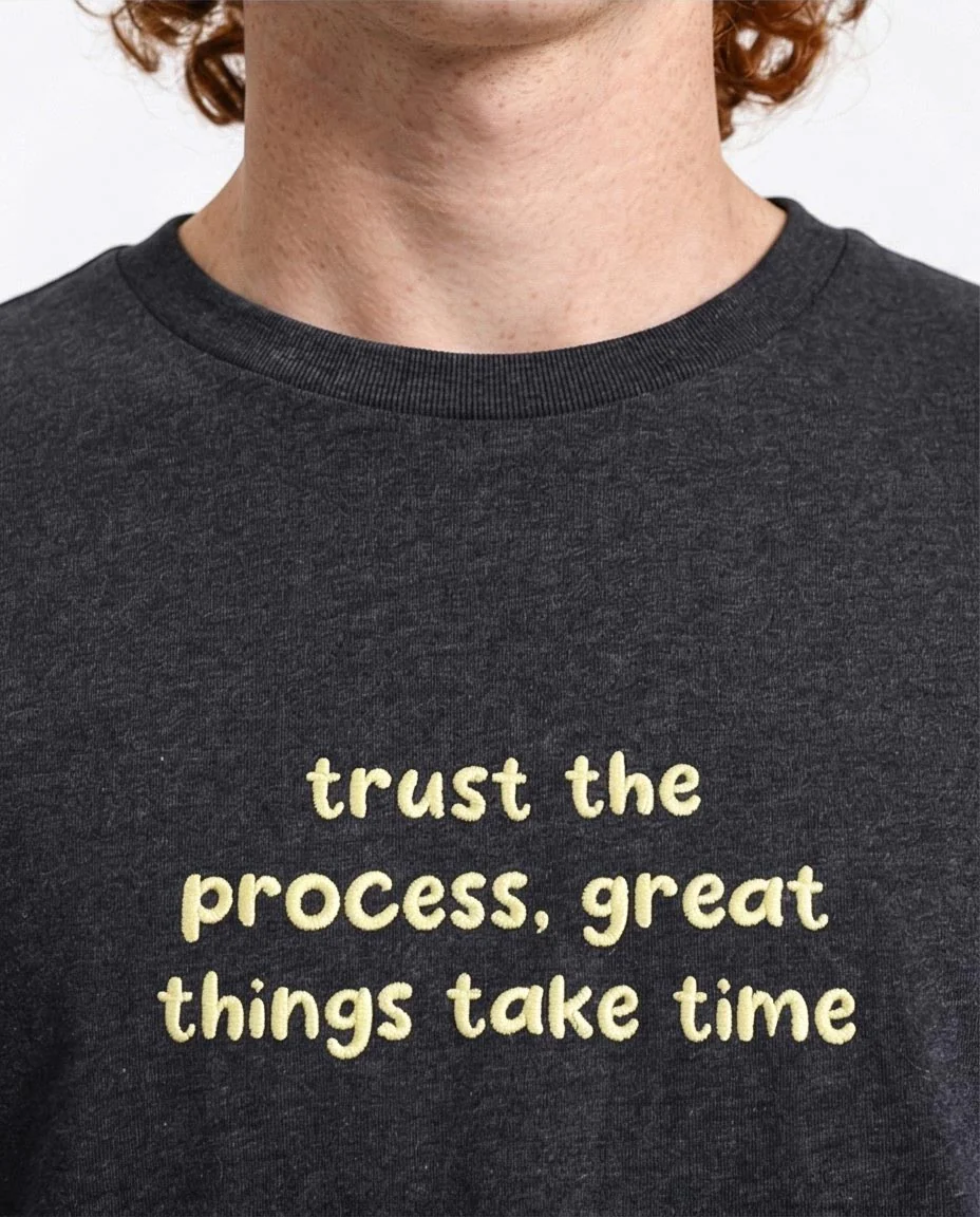 Ravin Men's "Trust the Process" Heather Black Single Jersey T-Shirt - R208586 - Image 3