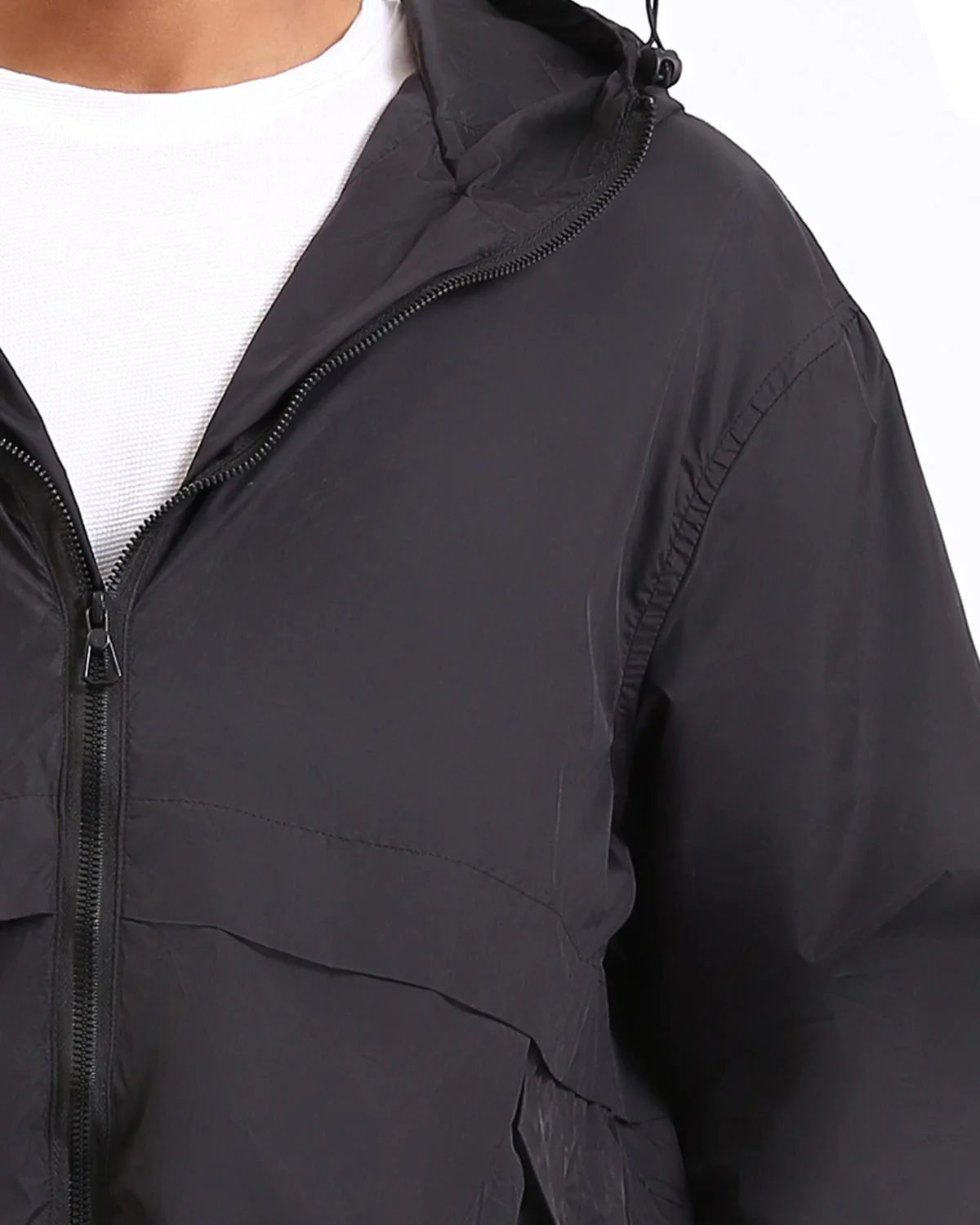 Men's Urban Sleek Black Hooded Jacket - O198510 - Image 4