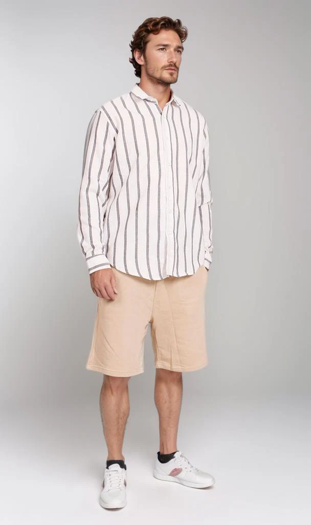Men's Vertical Striped Long Sleeve Relaxed Shirt - O203057 - Image 5