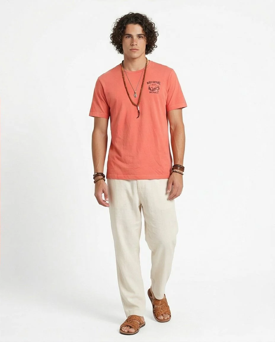 Ravin Men’s Wild Nature Wanderlust Graphic T-Shirt - Muted Coral - O203099 - Image 4