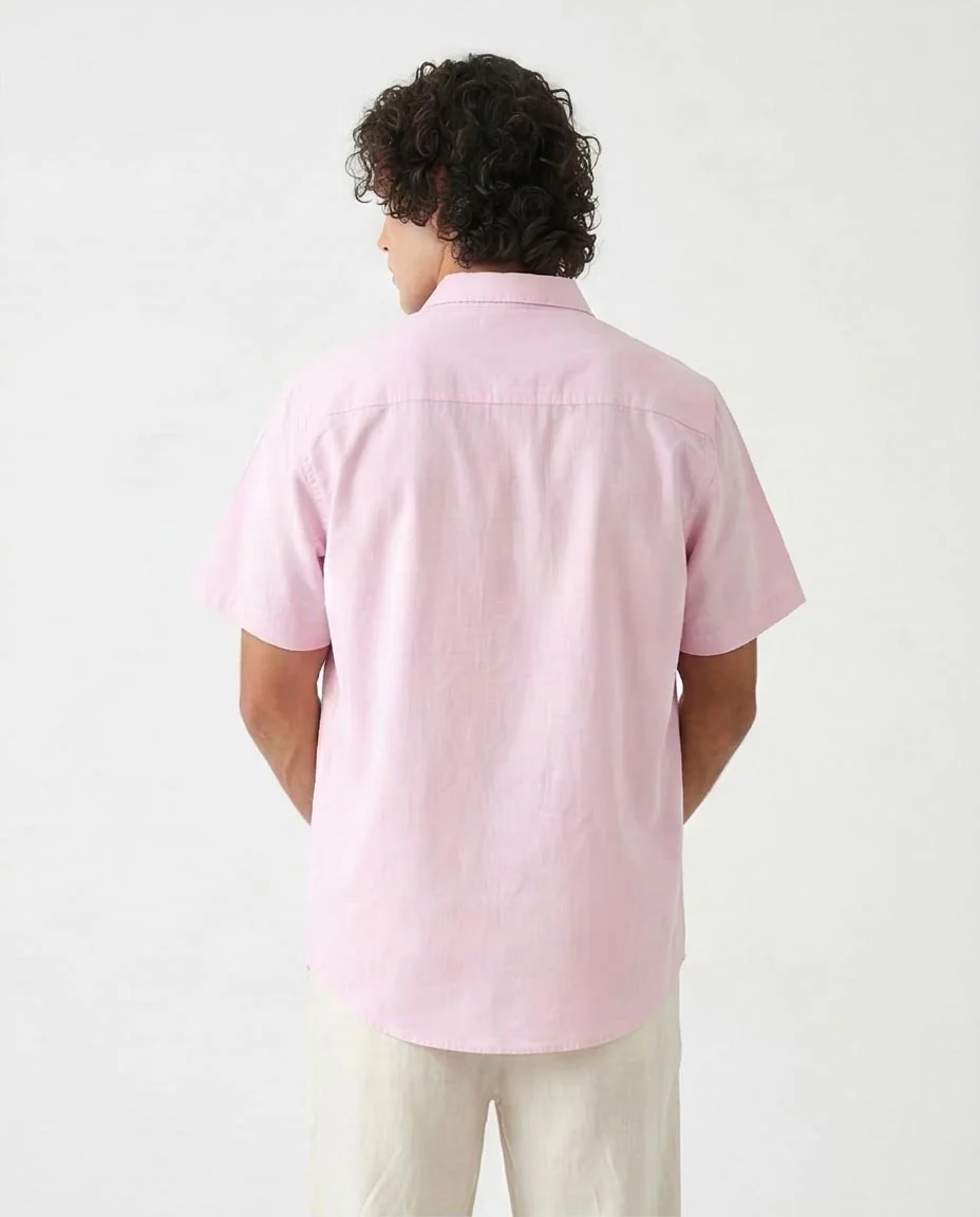 Ravin Men’s Wrinkle-Resistant Short Sleeve Shirt – Pastel Pink - R206969 - Image 2