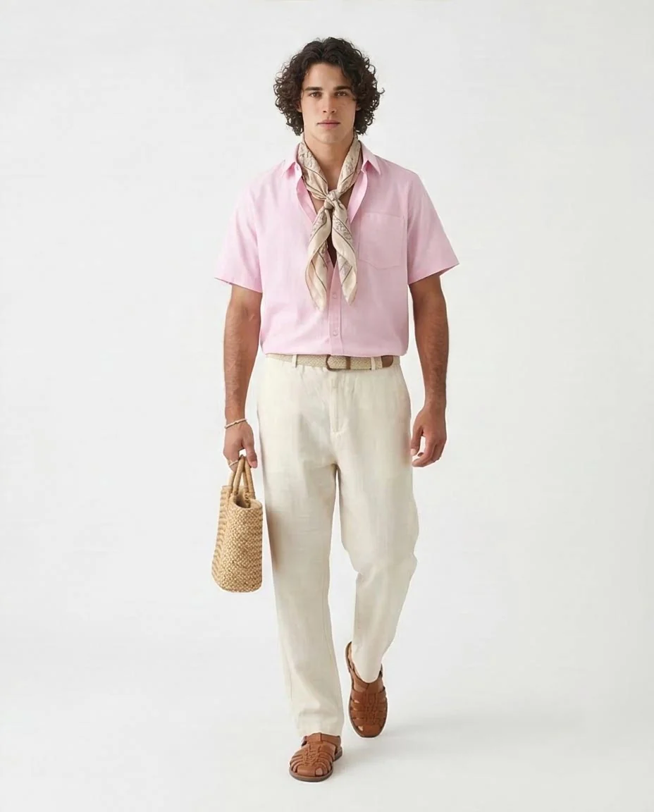 Ravin Men’s Wrinkle-Resistant Short Sleeve Shirt – Pastel Pink - R206969 - Image 5