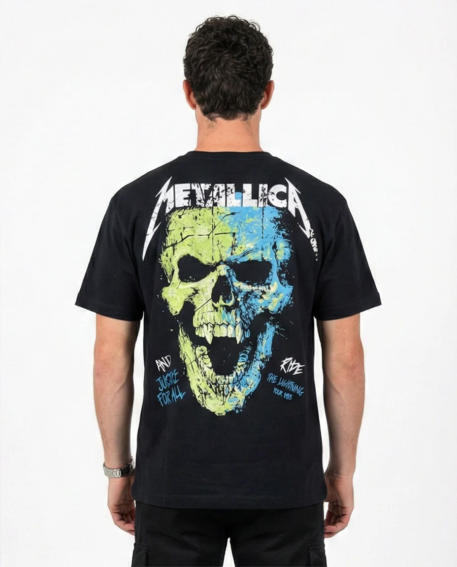 Metallica 'And Justice For All' Graphic Black Tee - Image 2