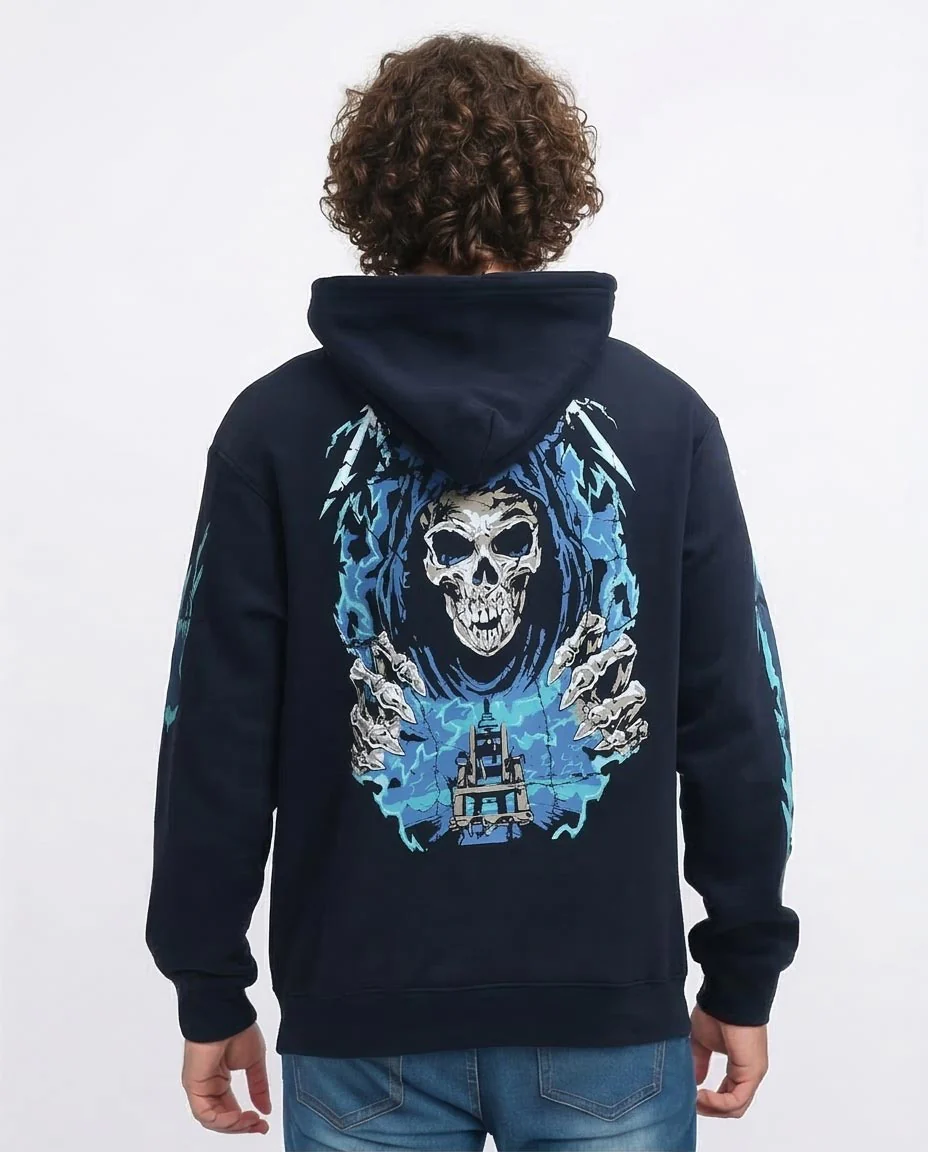 Metallica Navy Graphic Print Winter Hoodie - O199373 - Image 2