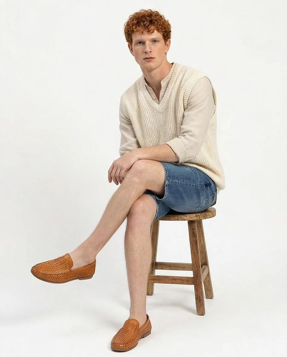 Mid-Wash Classic Denim Summer Shorts - O198736 - Image 4