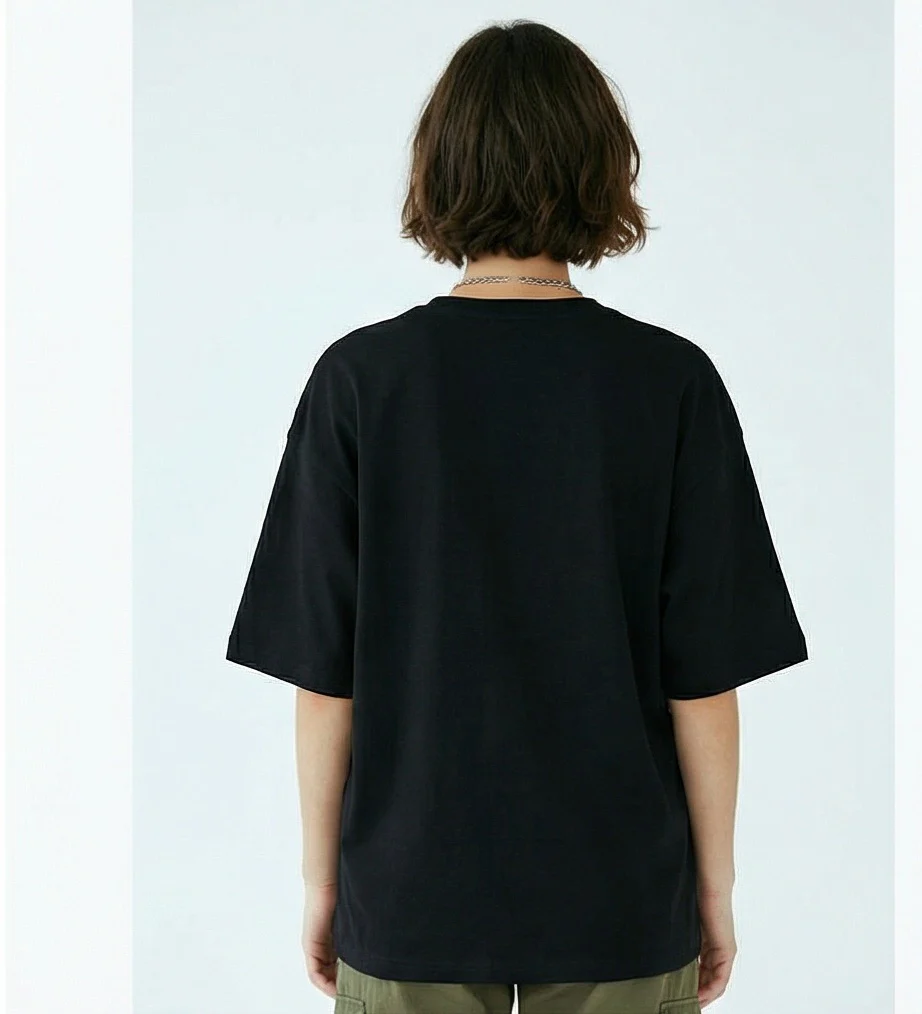 Midnight Black Oversized Relaxed Fit Tee - R217803 - Image 2