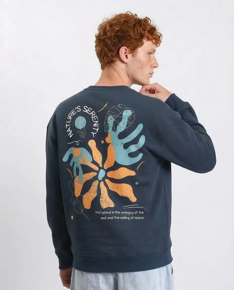 Ravin Nature's Serenity Relaxed Graphic Sweatshirt – Navy - R212201 - Image 2