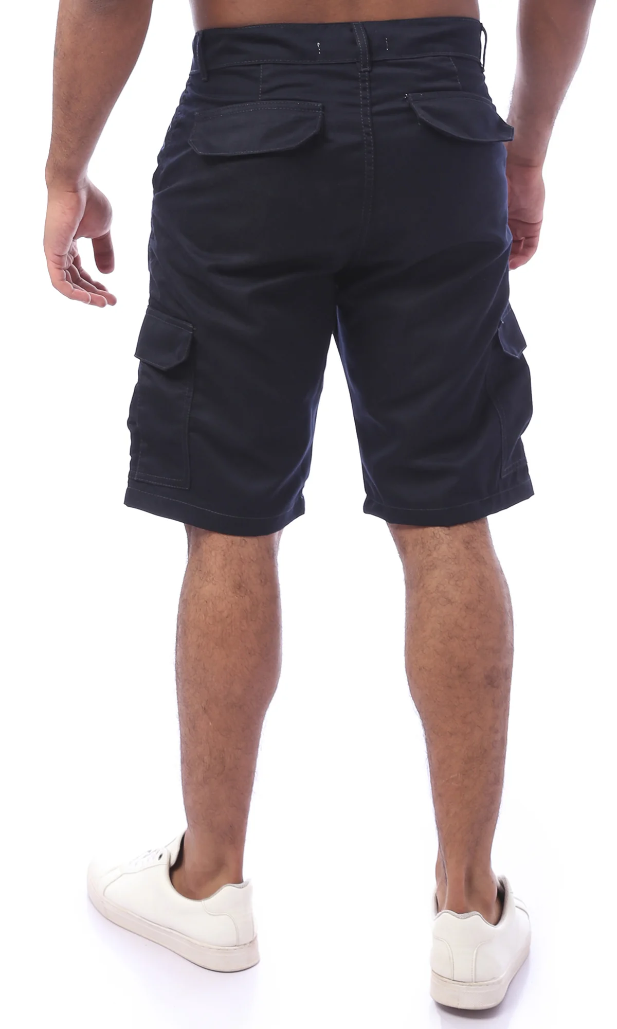 Navy Blue Twill Cargo Shorts - O170553 - Image 3