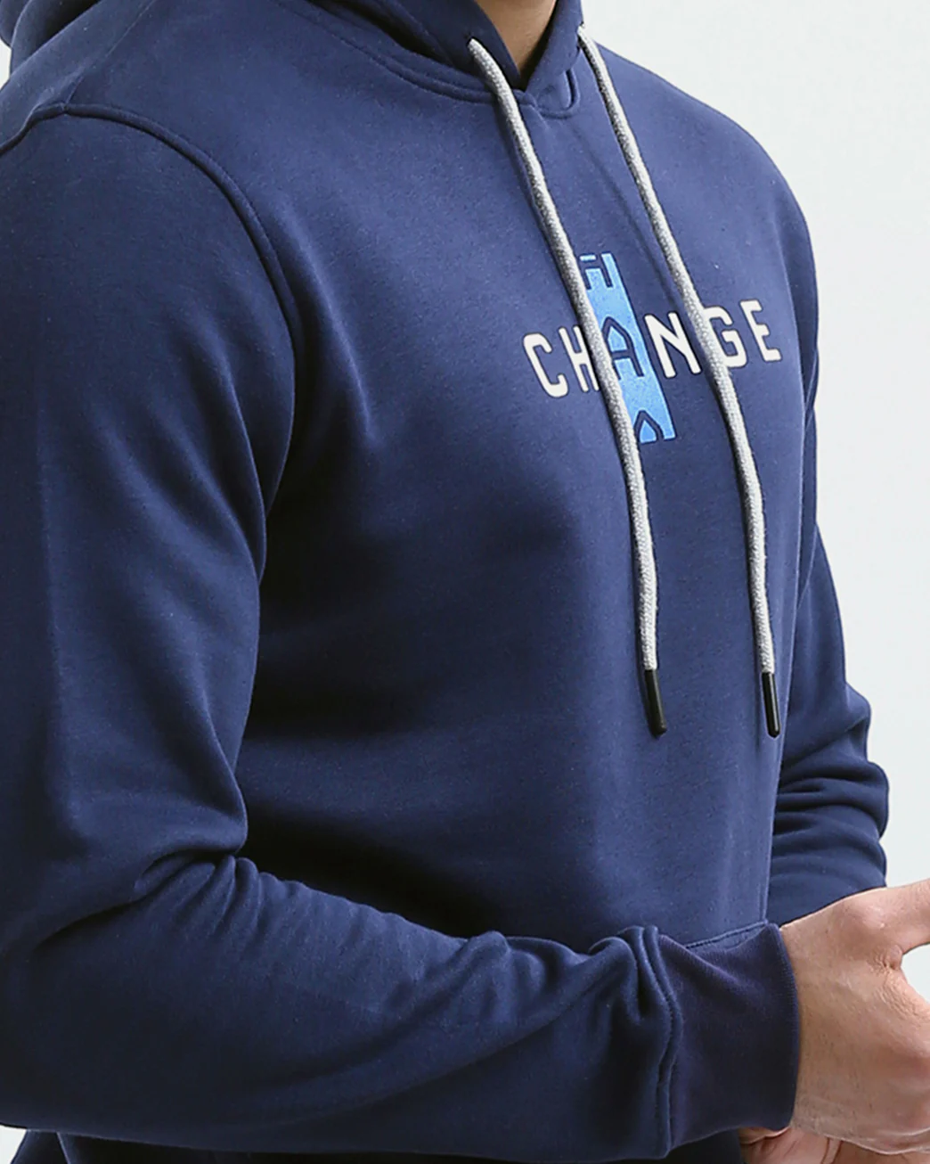 Navy Change Graphic Drawstring Hoodie - O180401 - Image 4