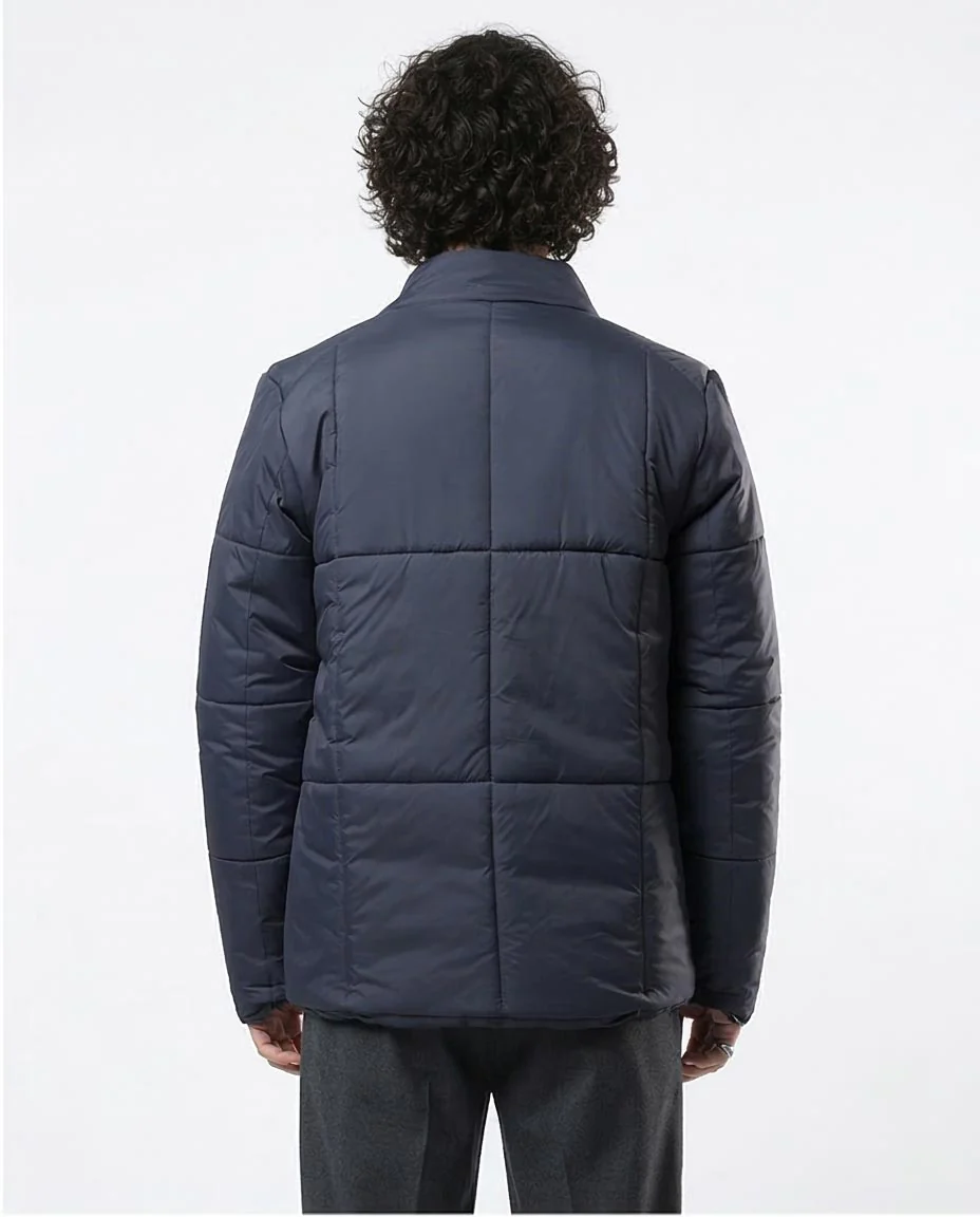 Navy Horizontal Quilted Puffer Jacket - O180579 - Image 2