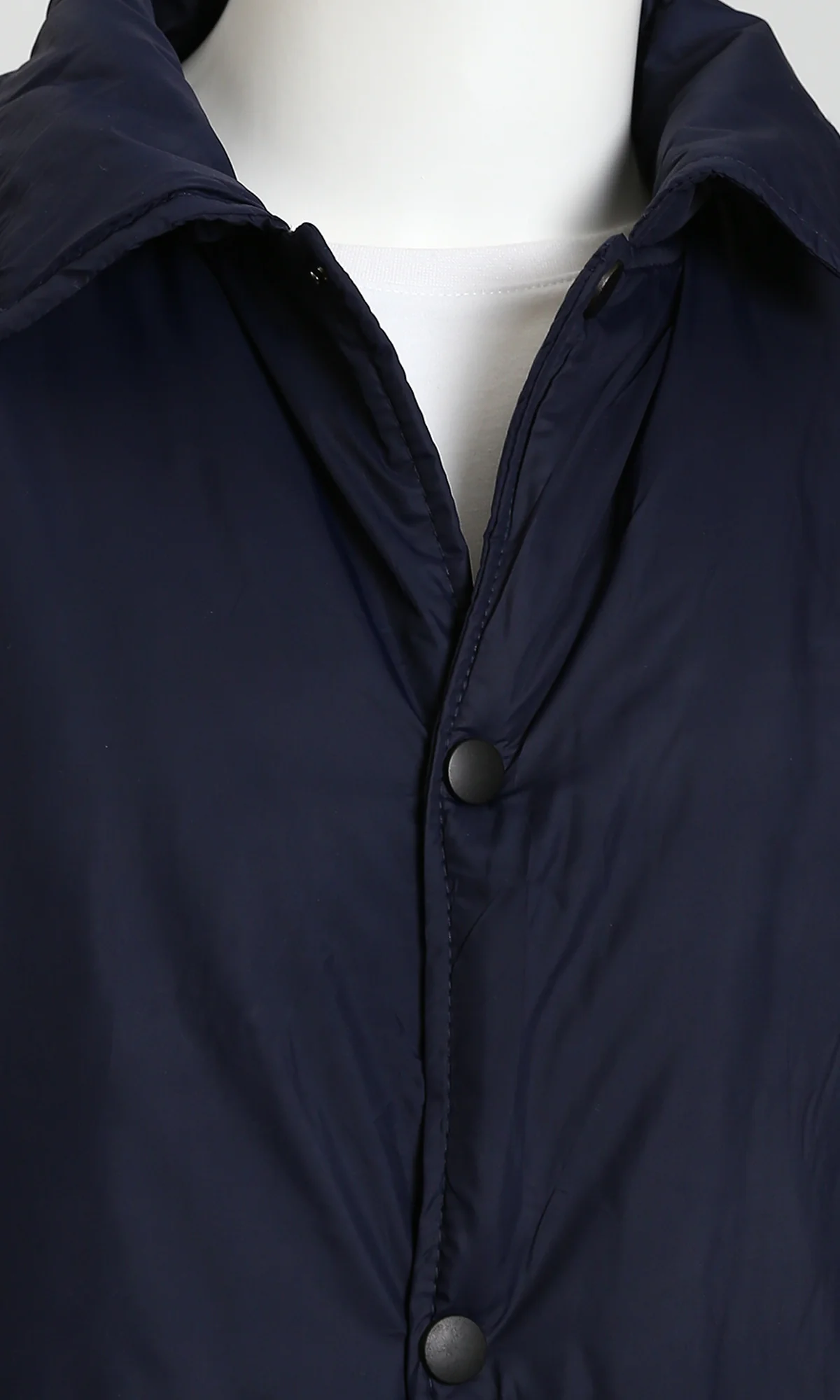 Navy Minimalist Snap-Button Bomber Jacket - Image 3