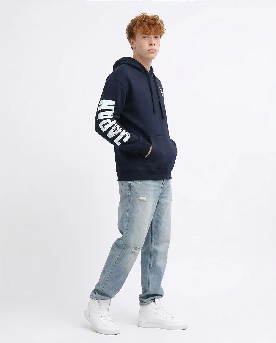 Navy Tokyo Graphic Streetwear Hoodie - 0199374 - Image 5