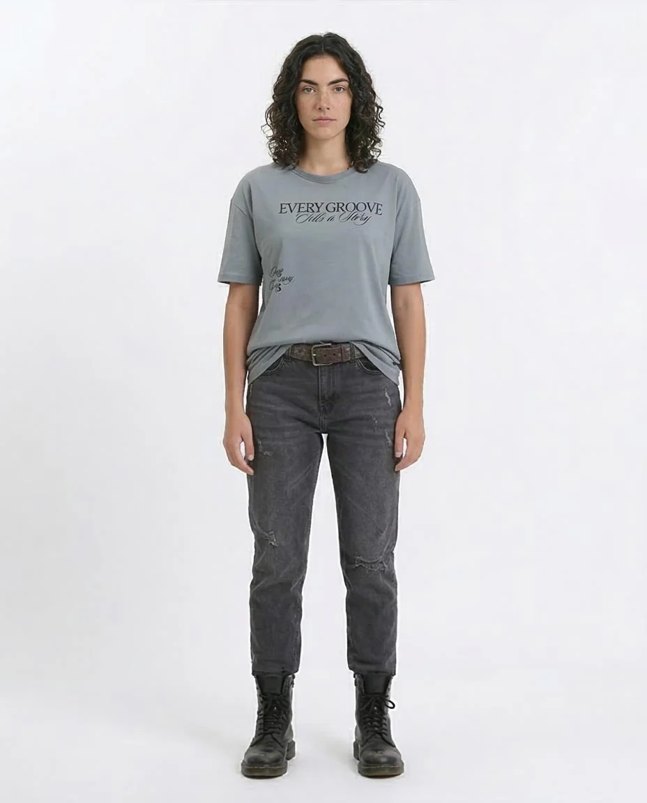 Ravin "Nefertiti: Every Groove" Oversized Graphic Tee - Slate Grey - R208497 - Image 3