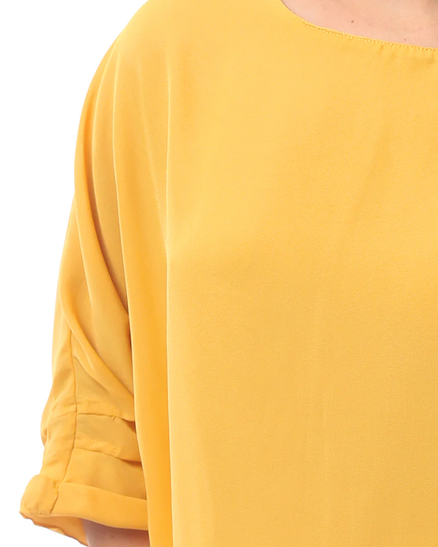 Ravin Women’s Batwing Sleeve Chiffon Blouse – Mustard Yellow - O168790 - Image 4
