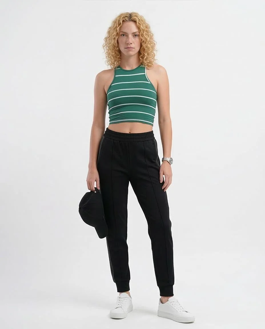 Ravin Forest Green Striped Racerback Crop Top - o178380 - Image 3