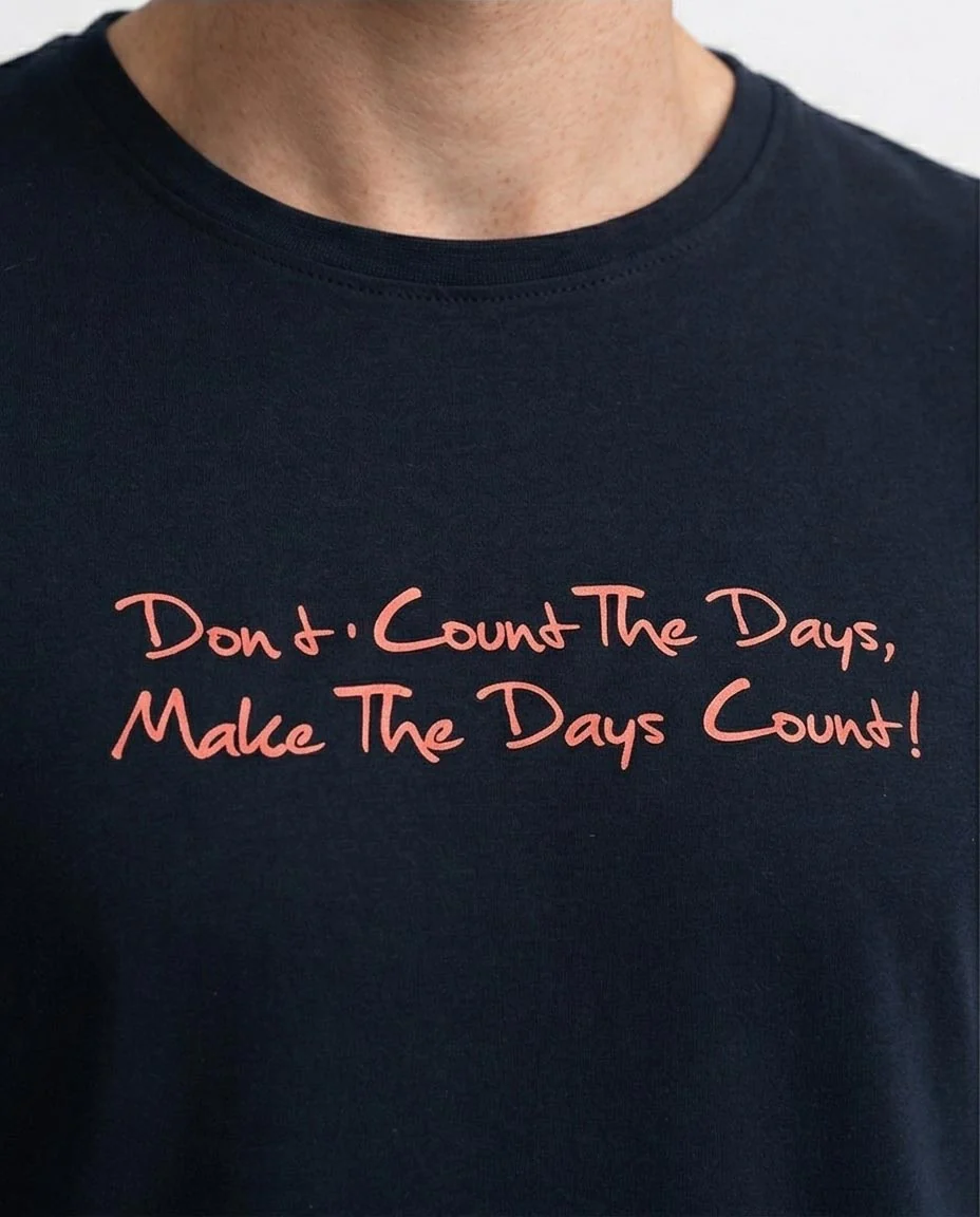 Ravin Men’s Slogan Print Slim-Fit Black T-Shirt – Coral Script Graphic- O178950 - Image 3