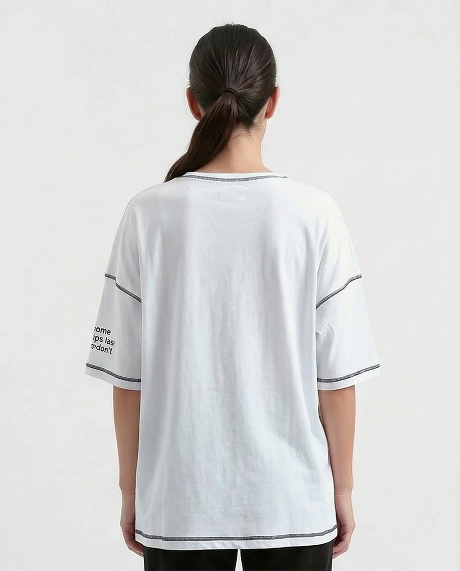 Ravin | "Make or Break" Oversized Contrast Stitch Tee - O181662 - Image 2