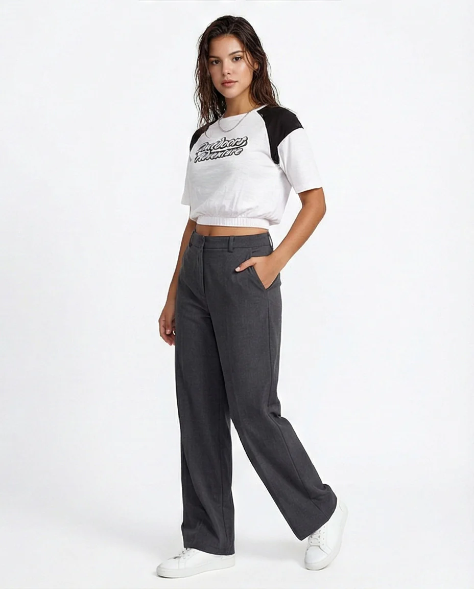 Outdoors Adventure Raglan Cropped Graphic Tee - O189282 - Image 5