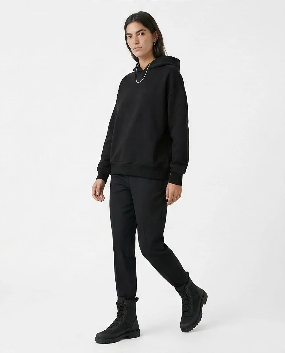 Ravin Women's Heavyweight Fleece Boxy Hoodie – Midnight Black - o193457 - Image 4