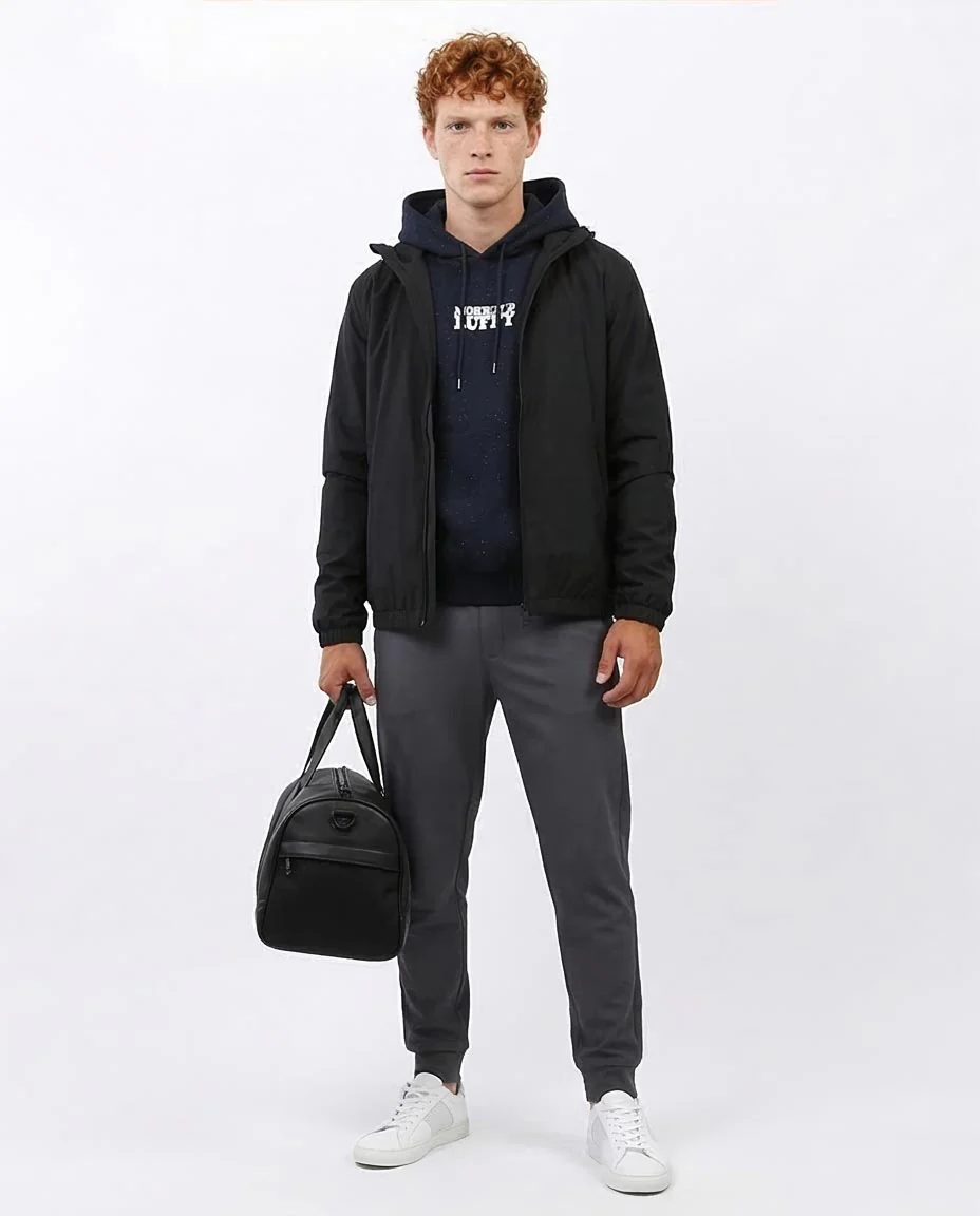 Ravin x One Piece: Men's Speckled Navy Luffy Graphic Hoodie - O197314 - Image 3