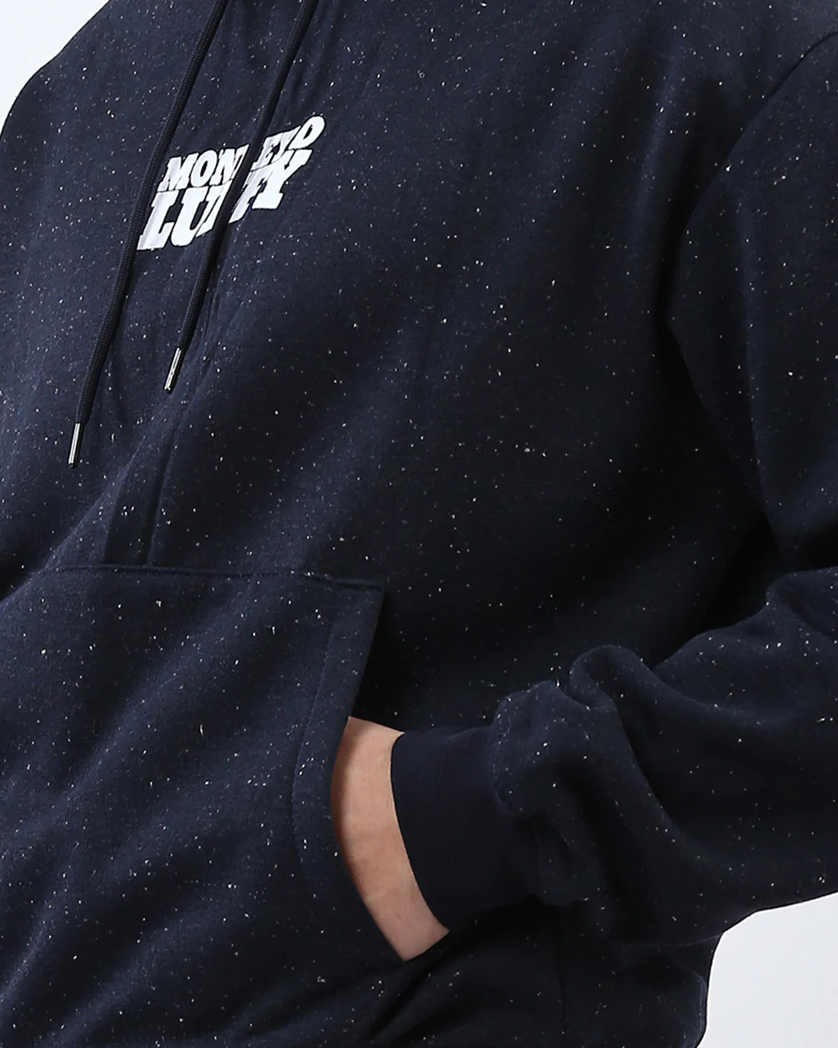 Ravin x One Piece: Men's Speckled Navy Luffy Graphic Hoodie - O197314 - Image 4