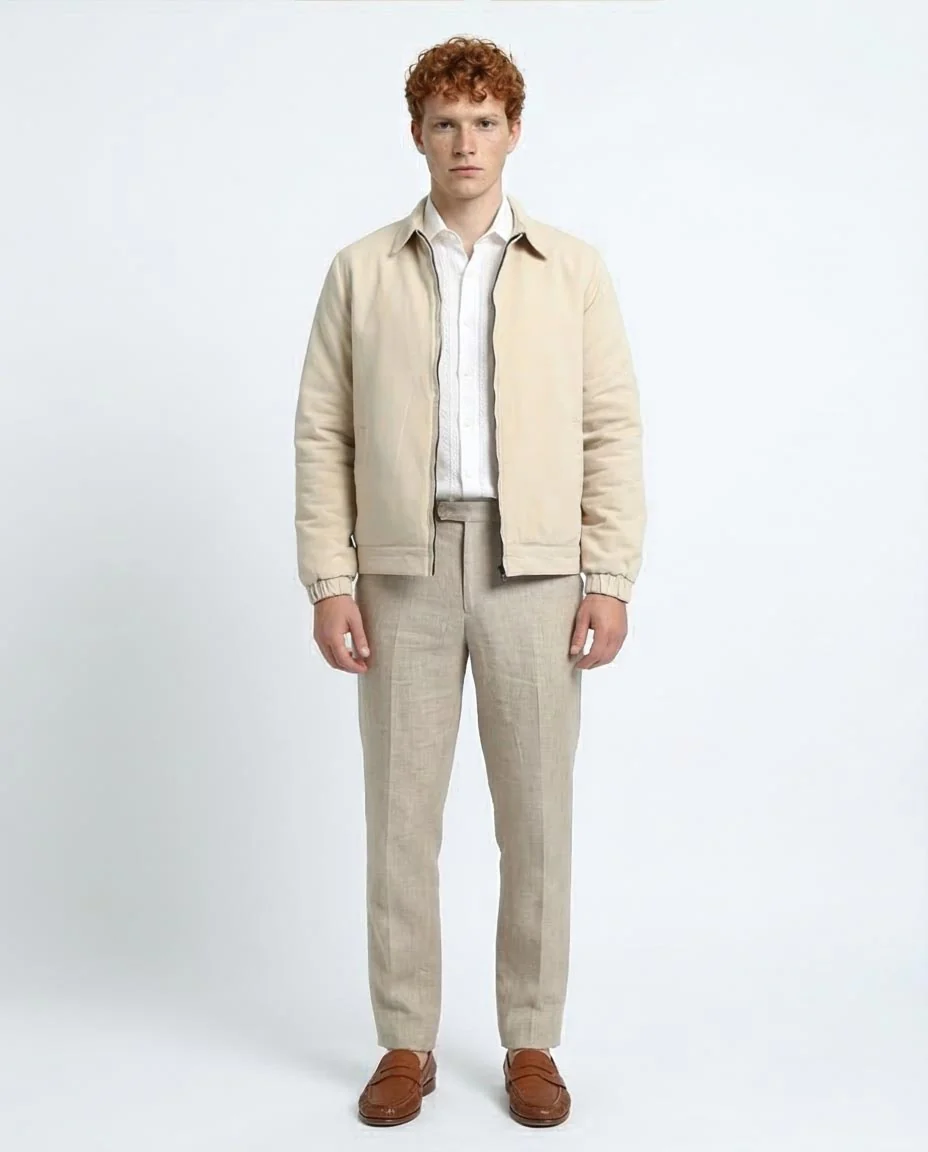 Ravin Men’s Sand Harrington Worker Jacket - Beige - O197477 - Image 5