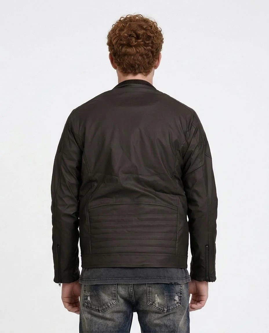 Ravin Men's Quilted Panel Technical Biker Jacket – Black O197489 - Image 2