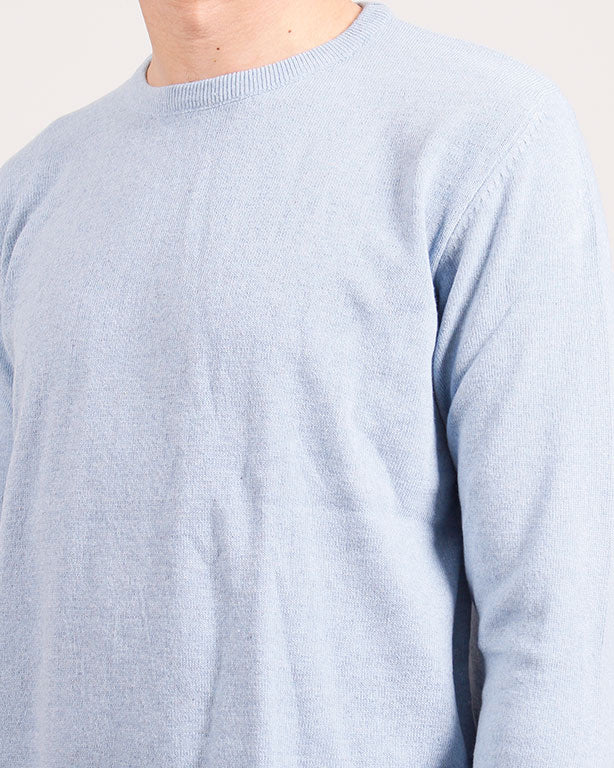 Ravin Men's Lightweight Mélange Knit Crewneck Sweater - Sky Blue -O198793 - Image 4